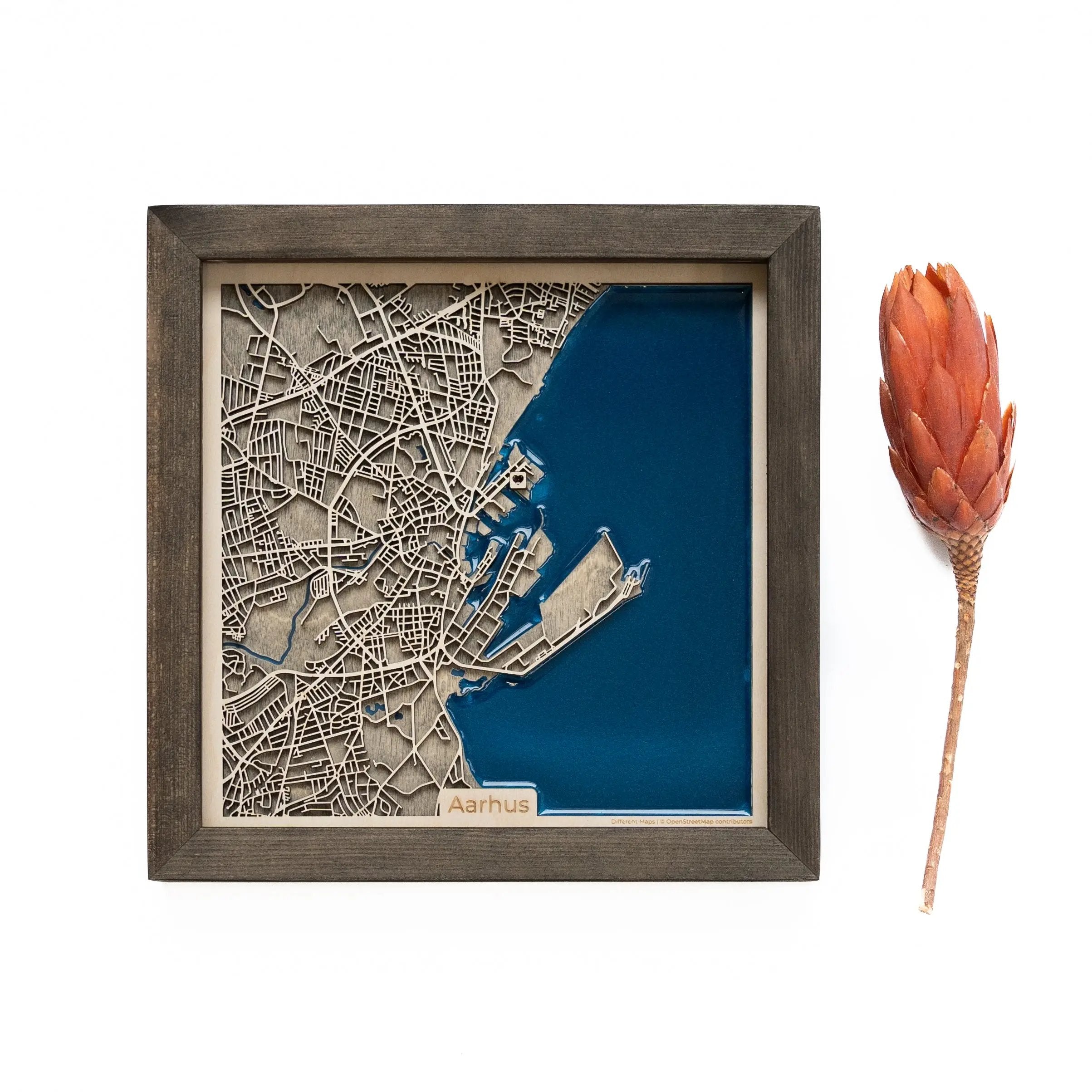 Aarhus Wooden Map