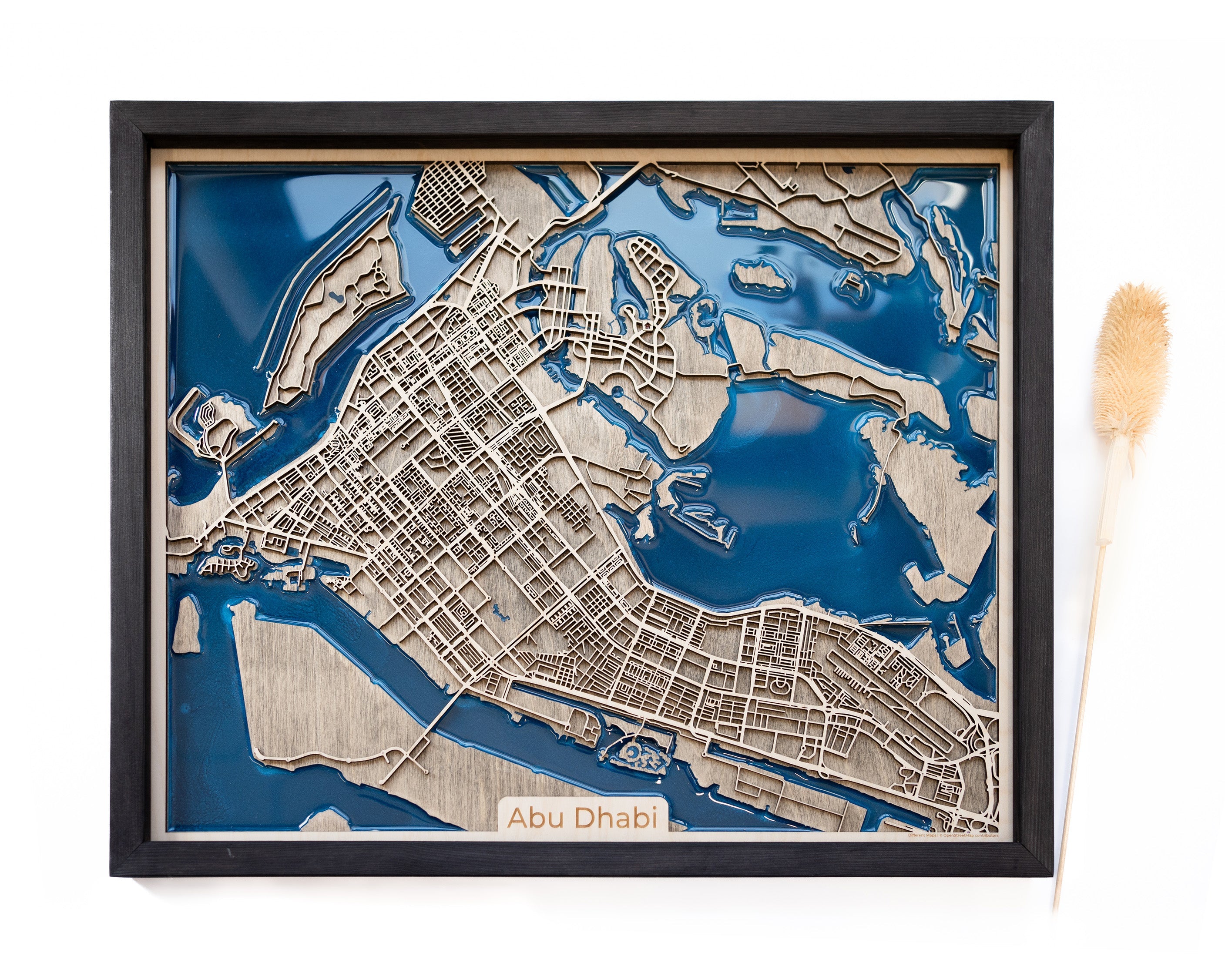 Abu Dhabi Wooden Map
