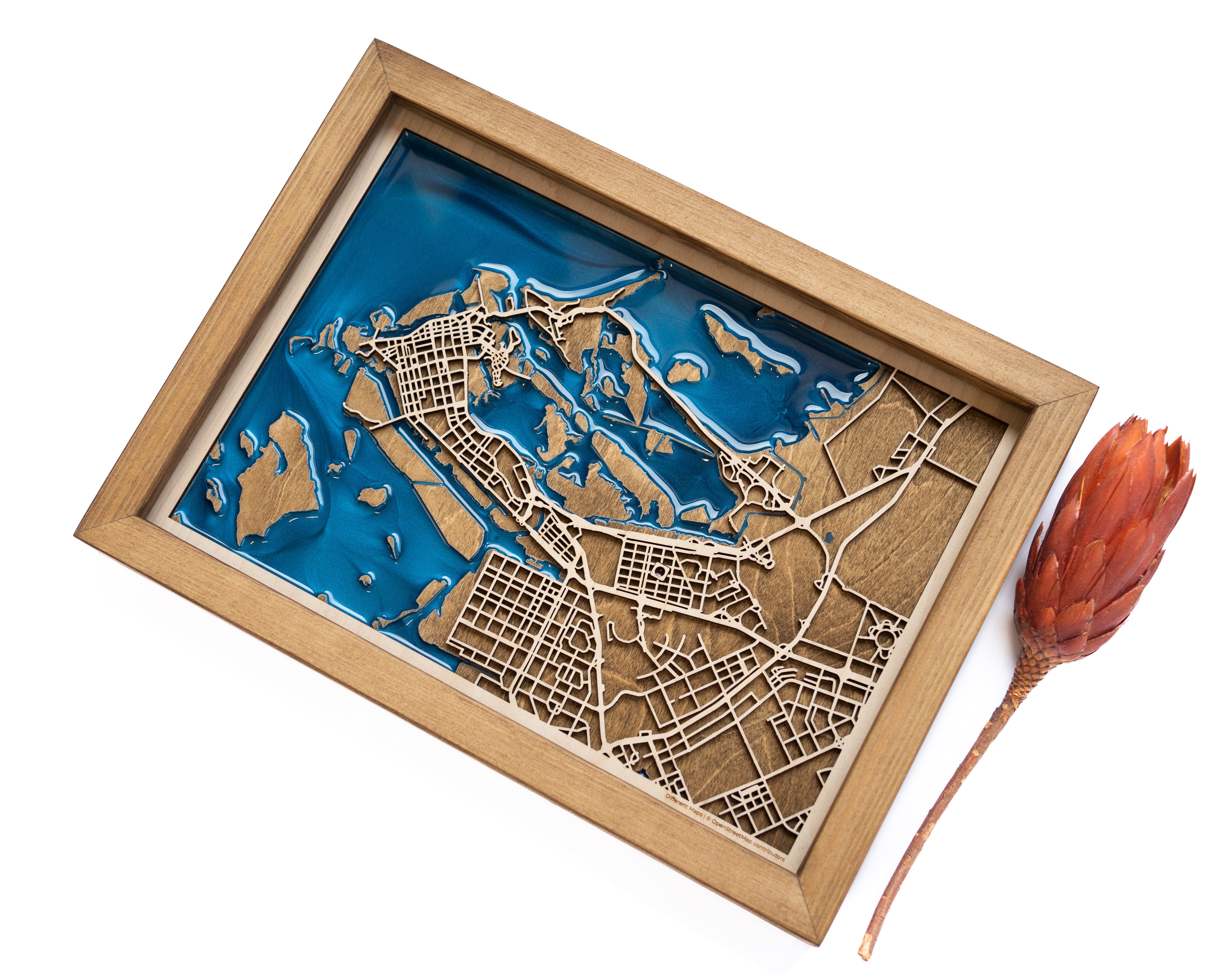 Abu Dhabi Wooden Map