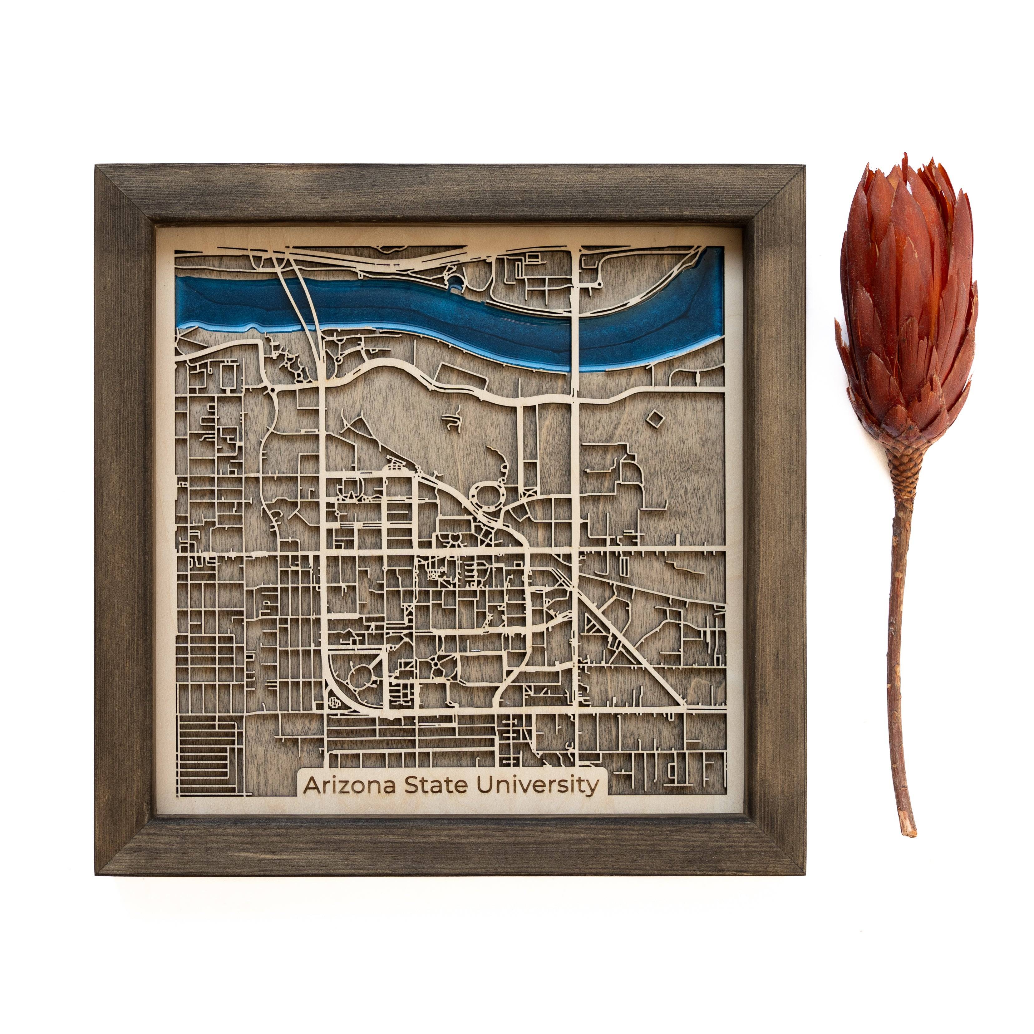 Arizona State University wood Map