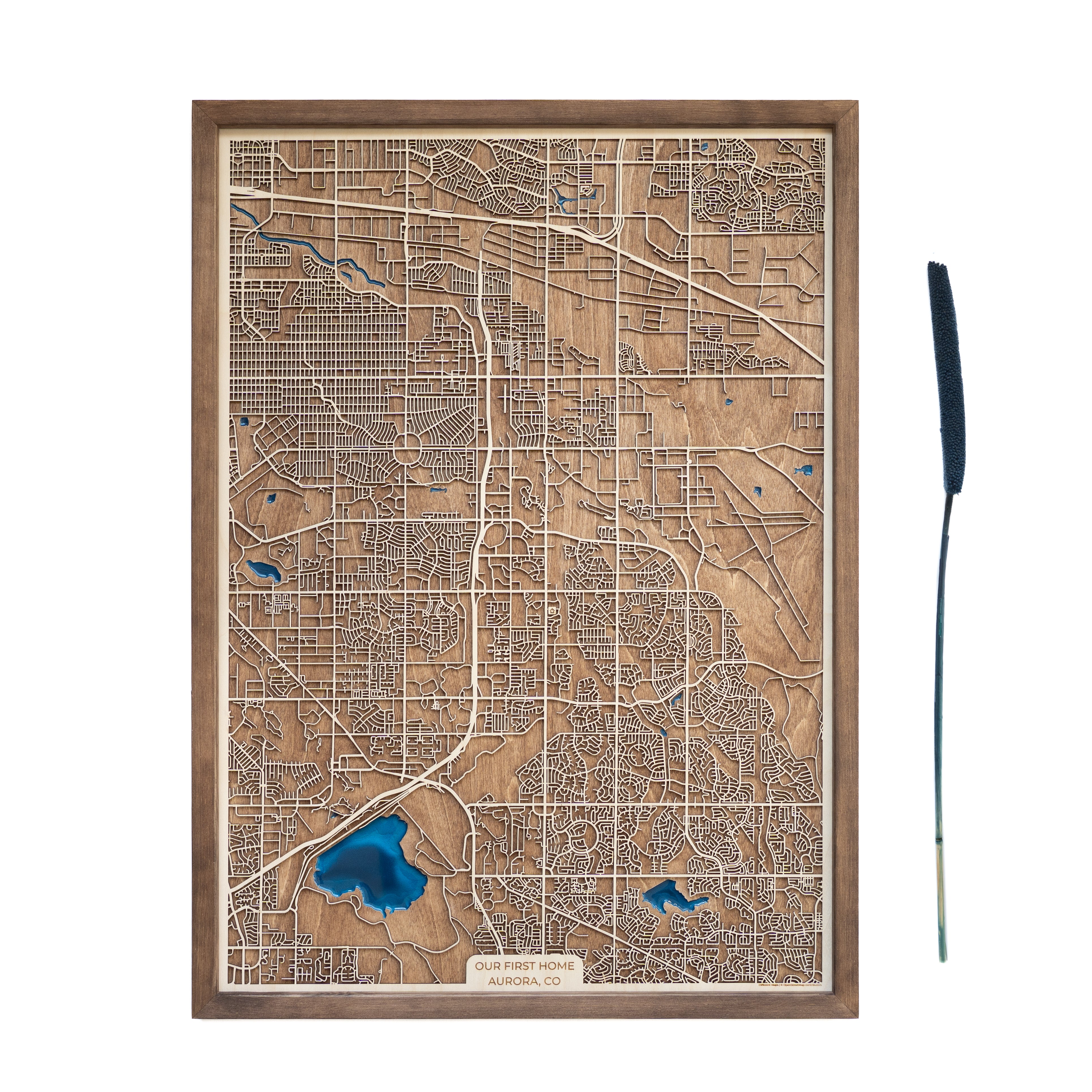 Aurora CO Custom Wooden Map