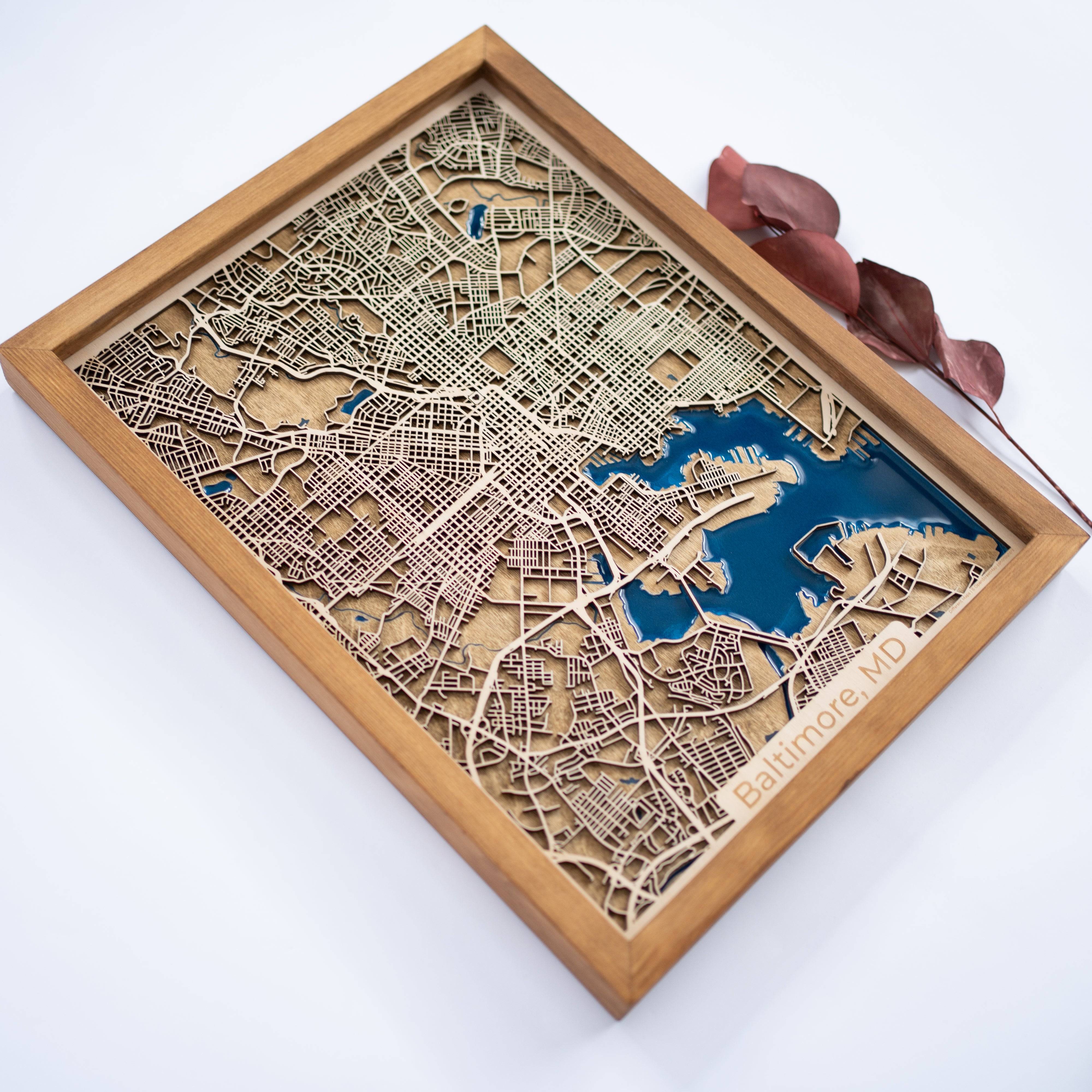 Baltimore Wooden Map