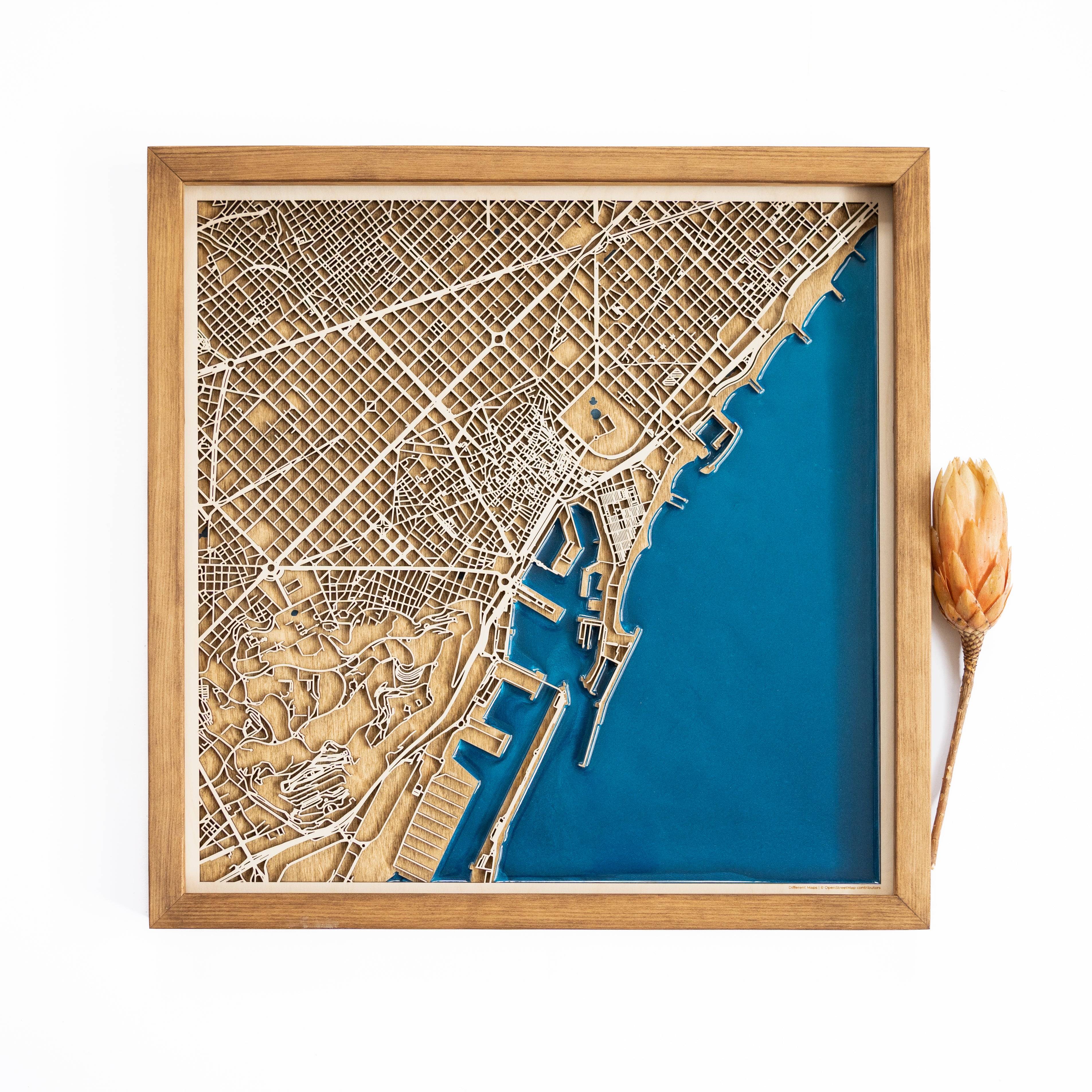 Barcelona Wood Map