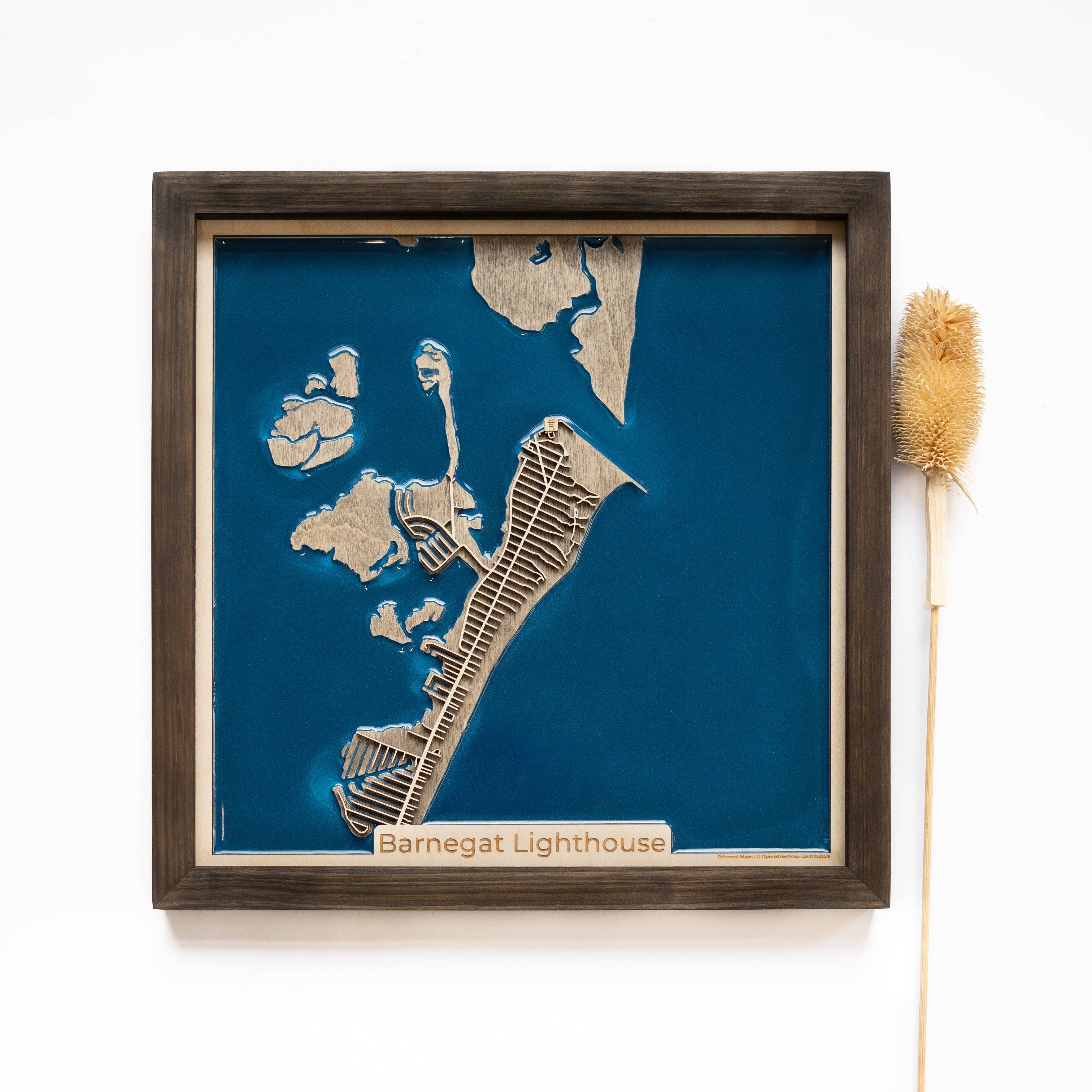 Barnegat Lighthouse Wood Map