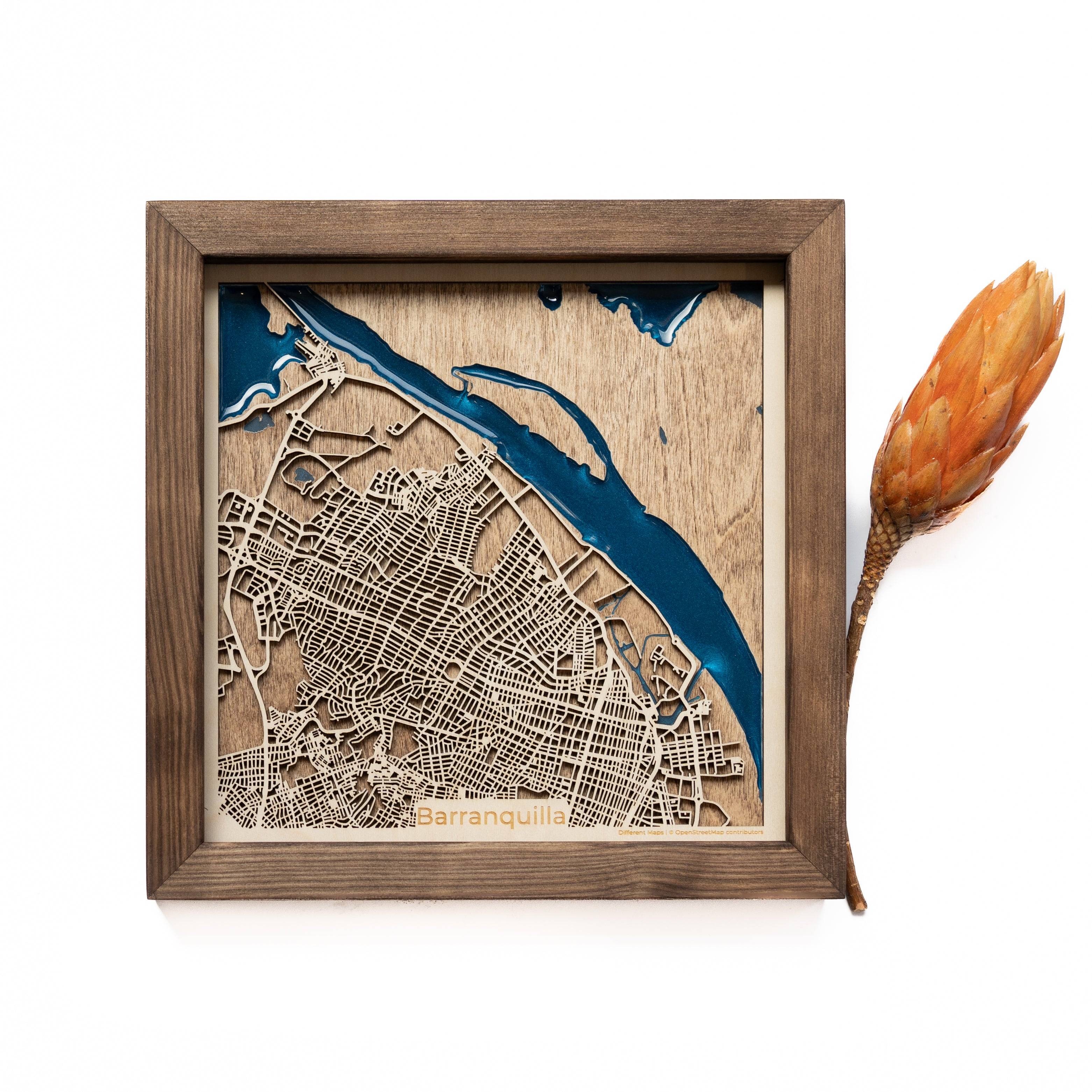 Barranquilla Wood Map