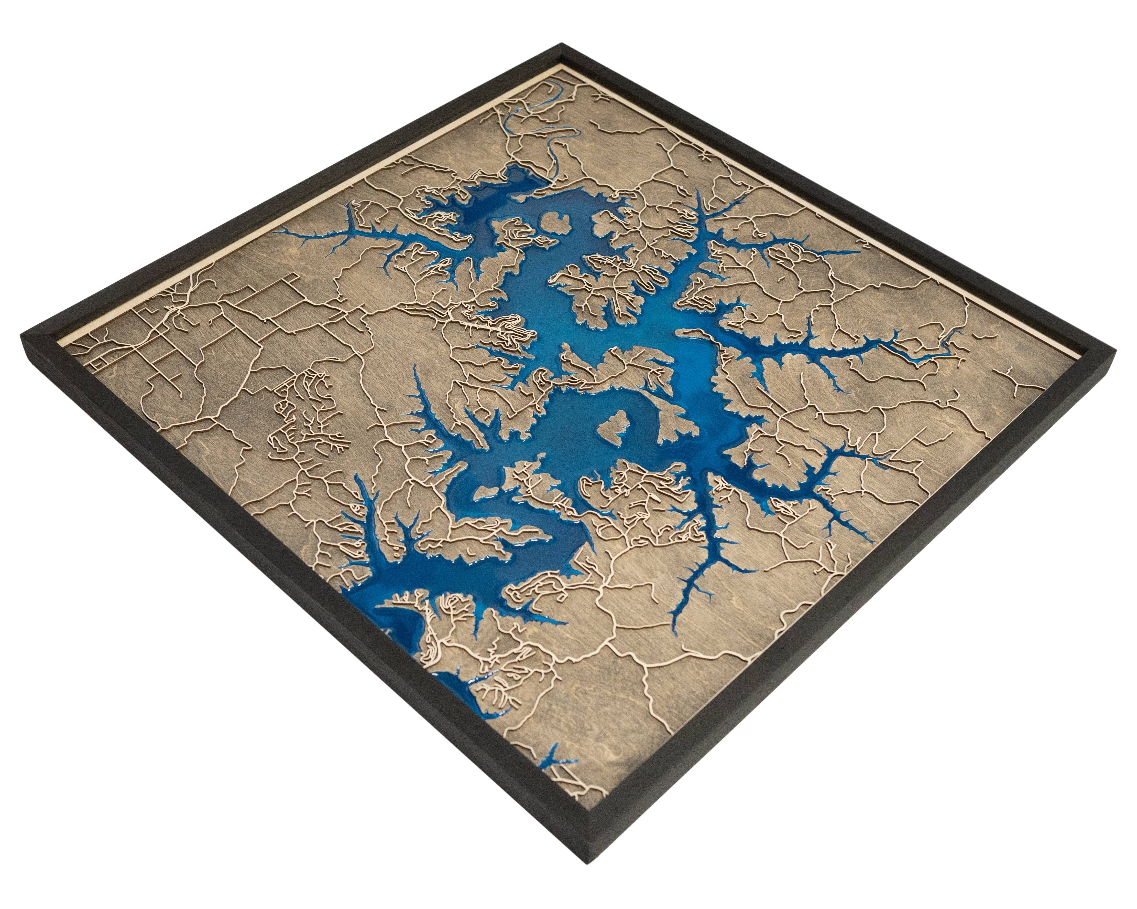 Beaver Lake Wooden Map