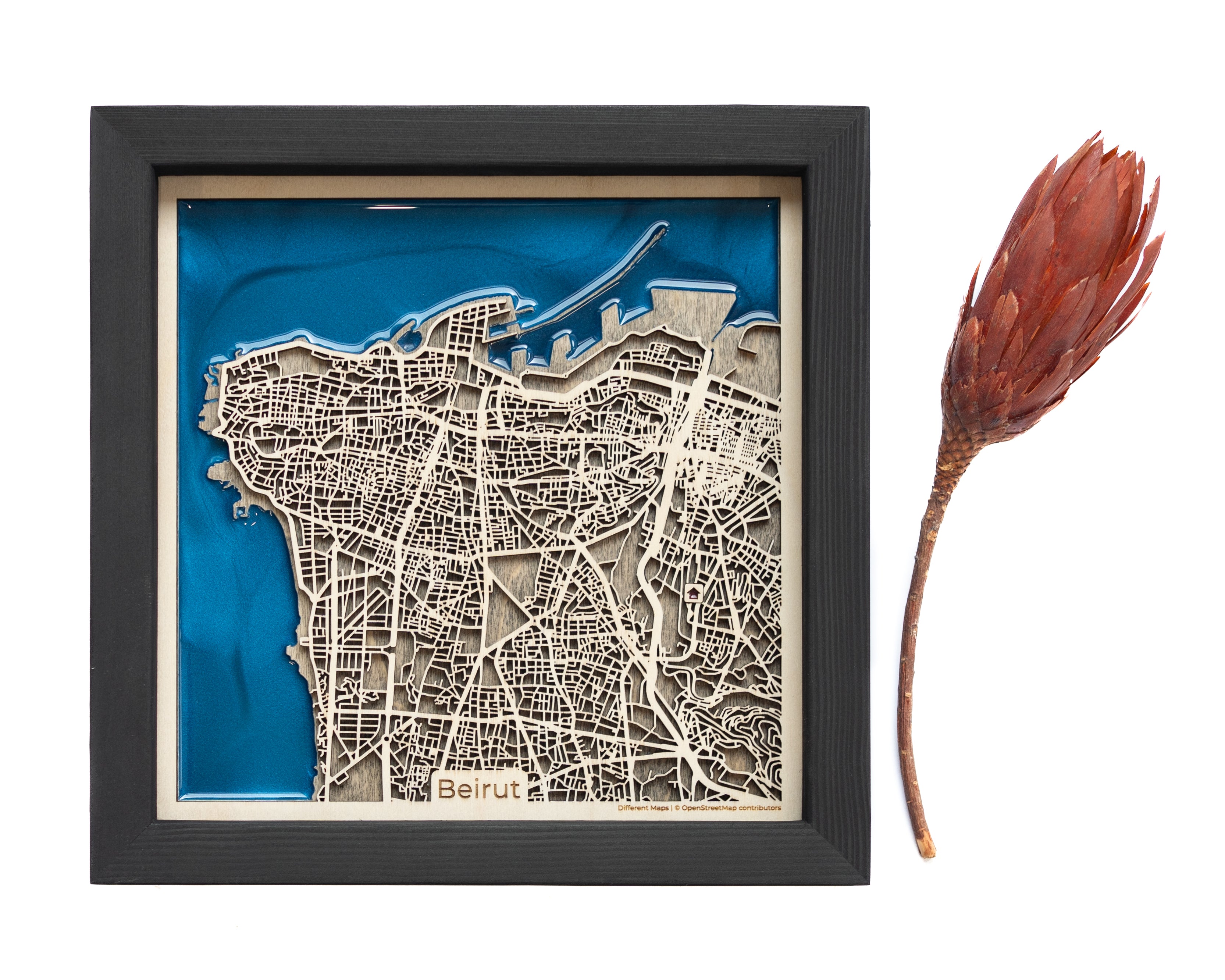Beirut Lebanon Custom Wooden Map