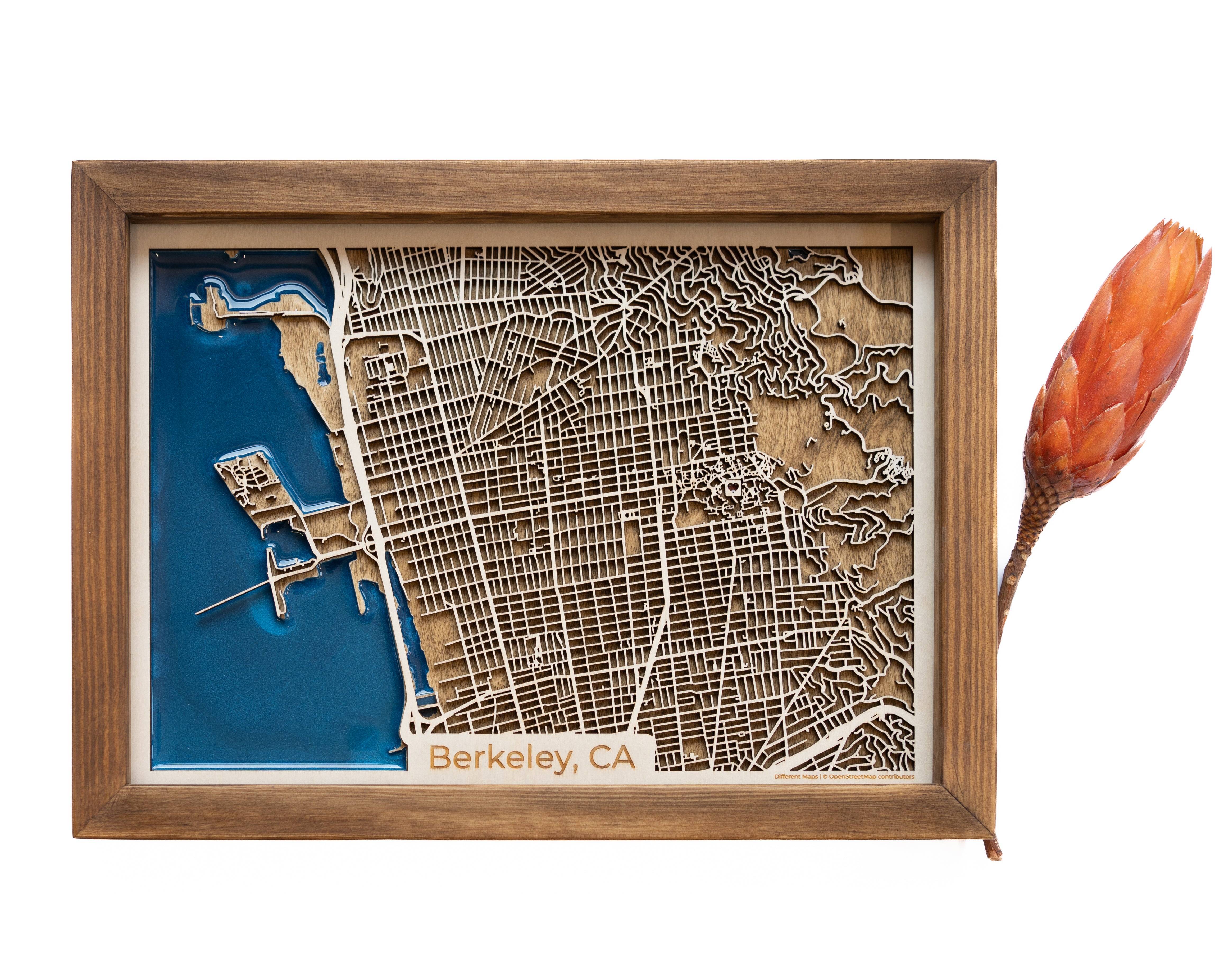 Berkeley Wooden Map