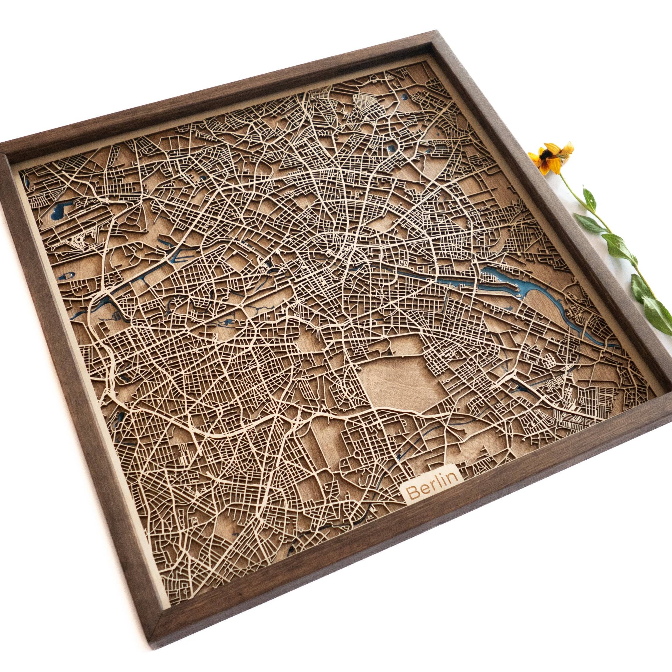 Berlin Wooden Map