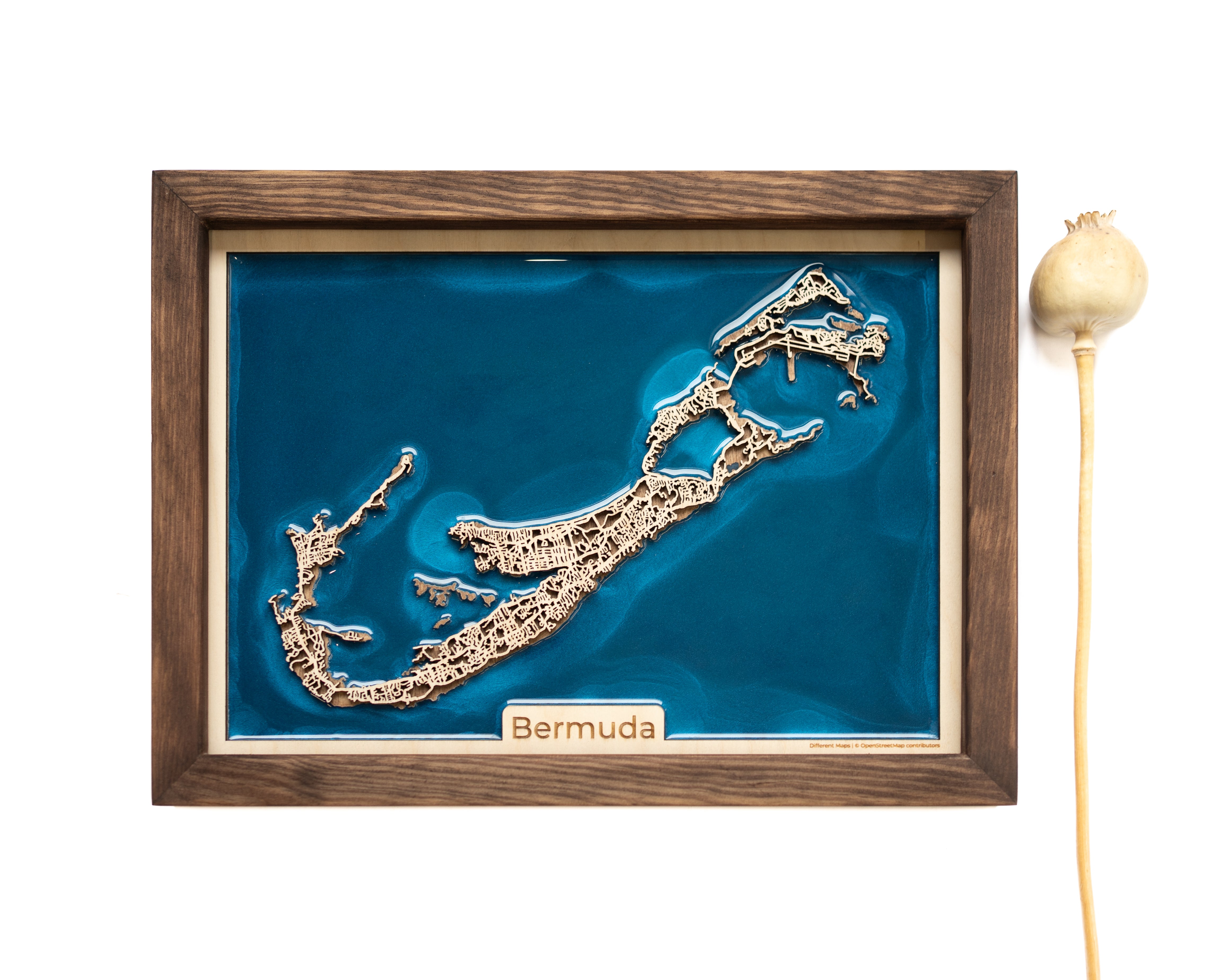 Bermuda Custom Wooden Map Art