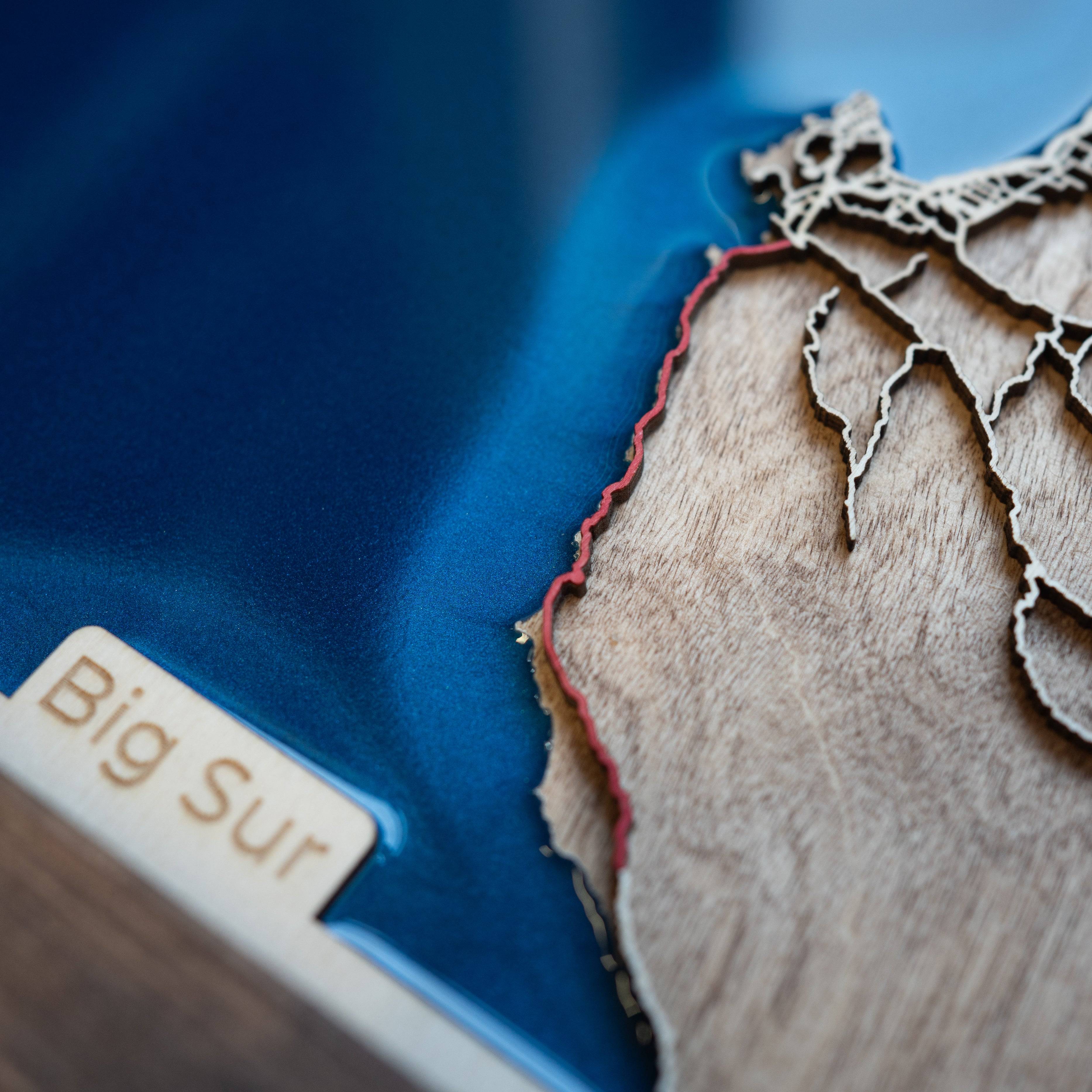 Big Sur Marathon Wood Map