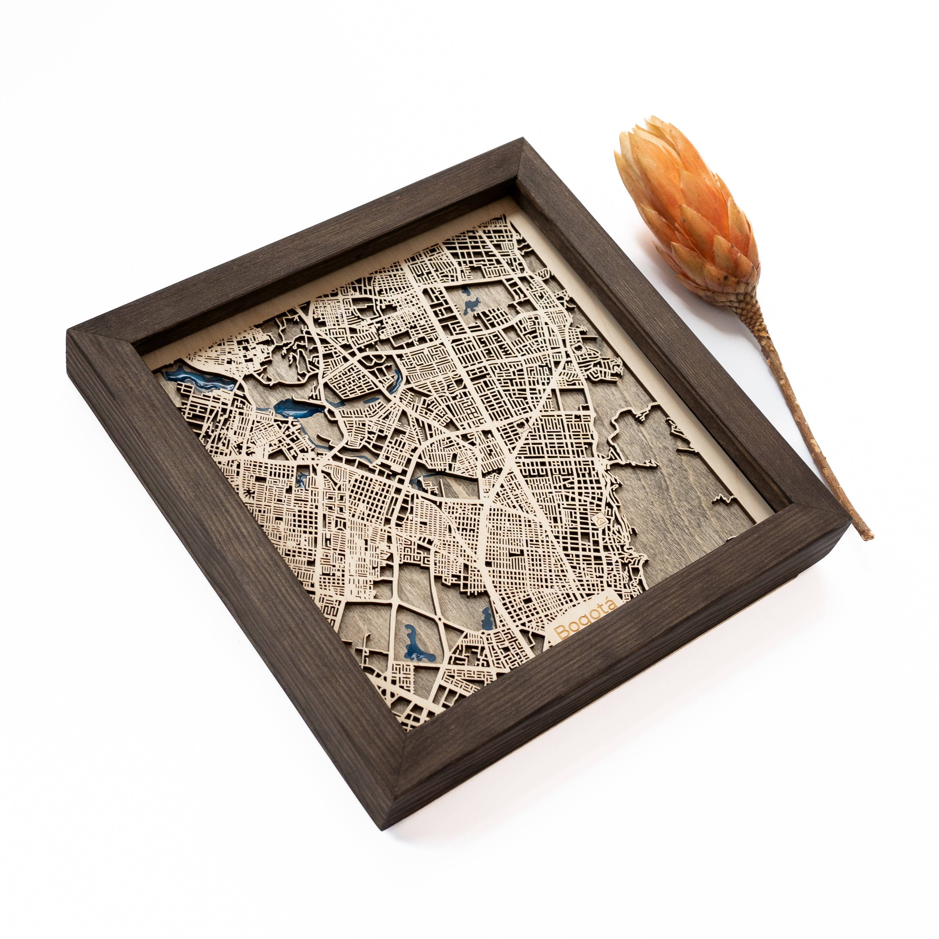 Bogota Wooden Map