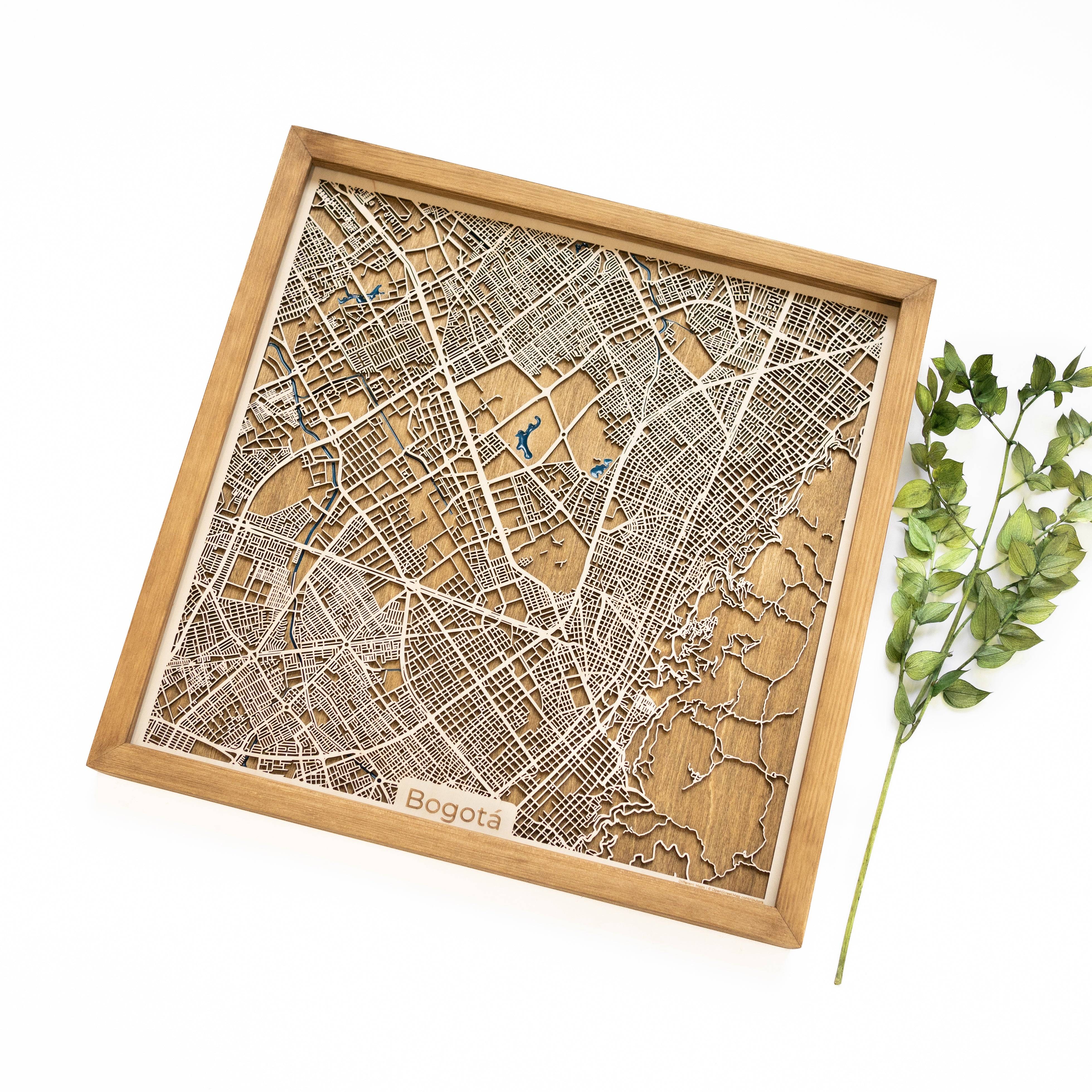 Bogota Wooden Map