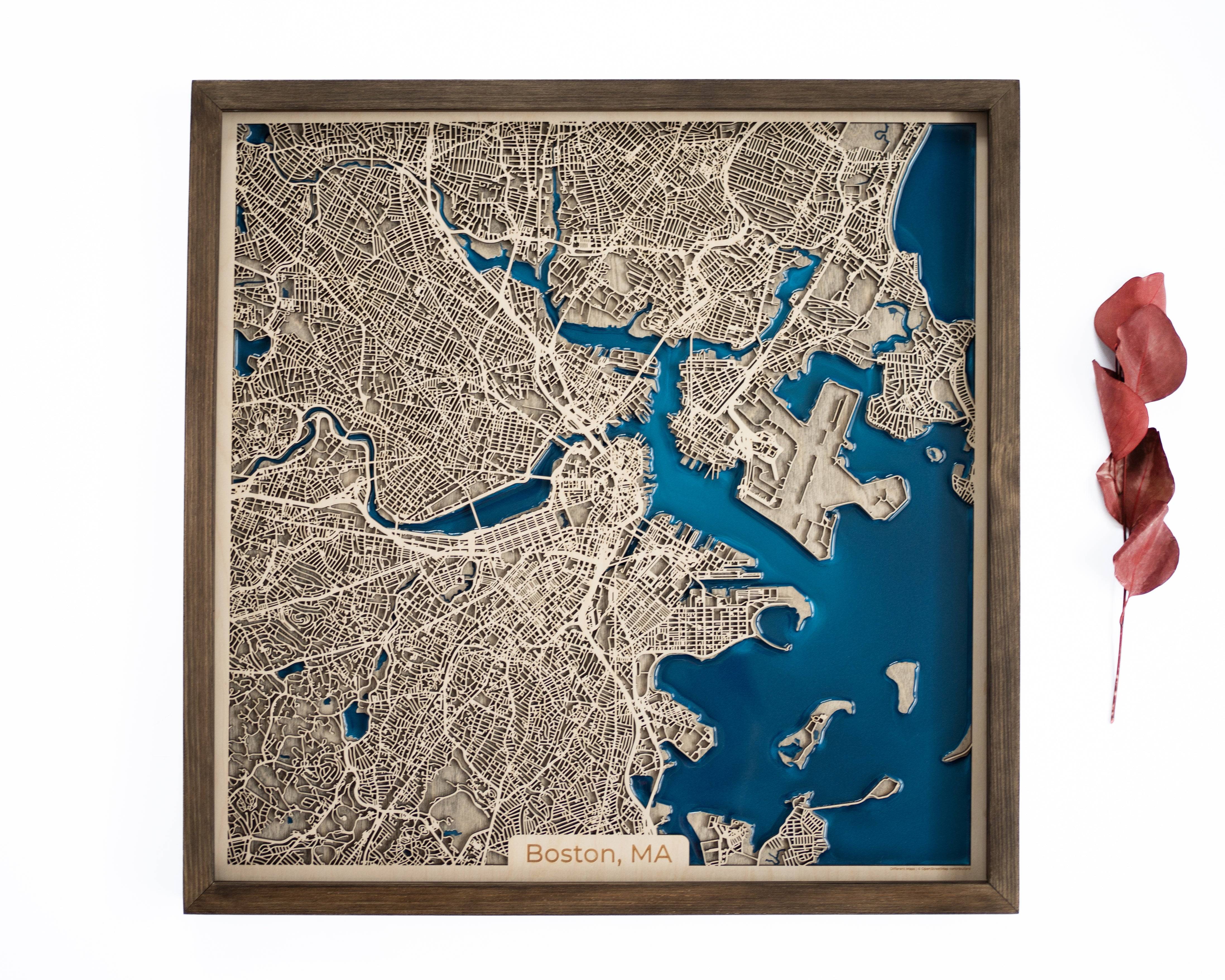 Graduation Gift Wood City Map