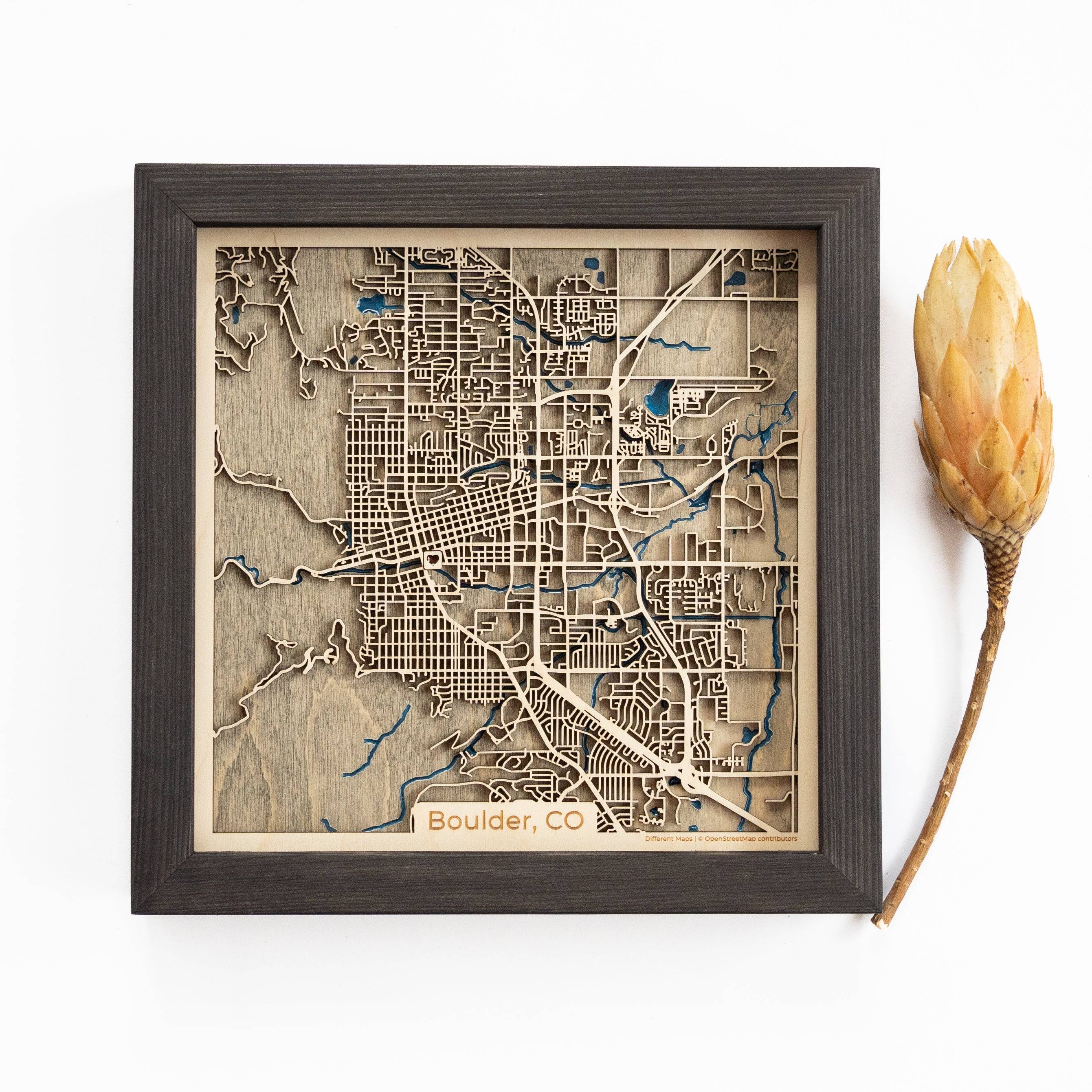 Boulder Wooden Map