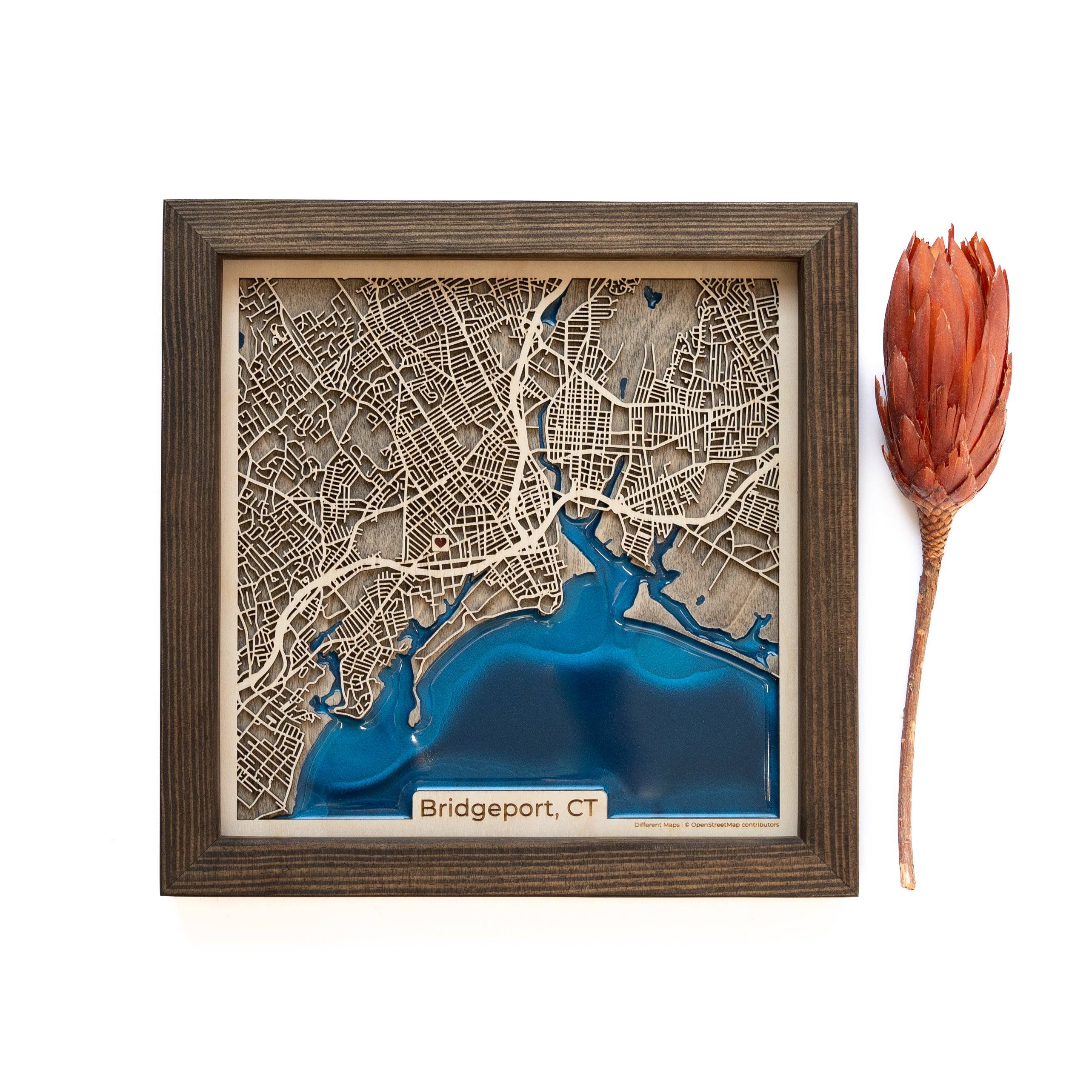 Bridgeport CT Wood Map