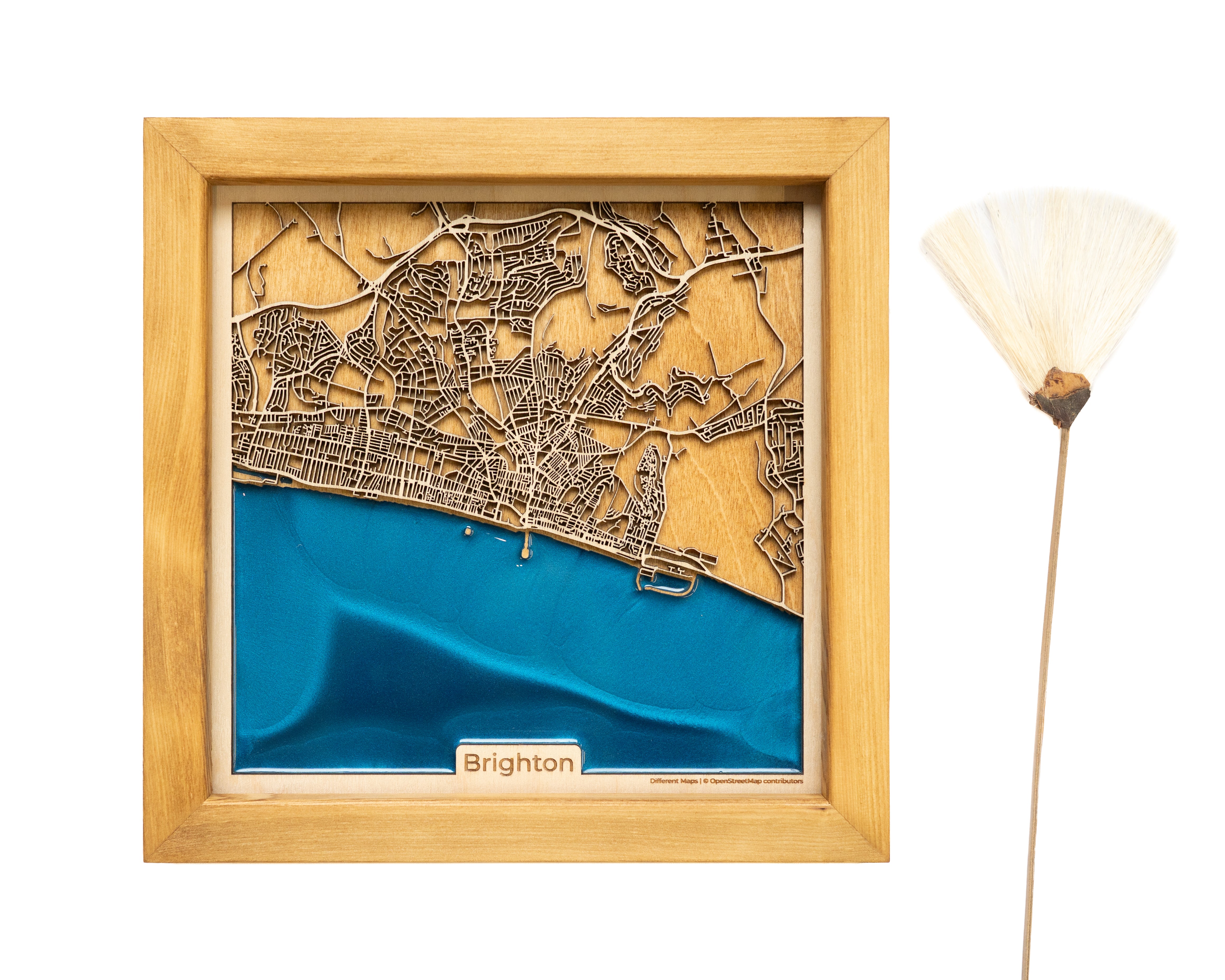 Brighton England Map | Wood and Epoxy