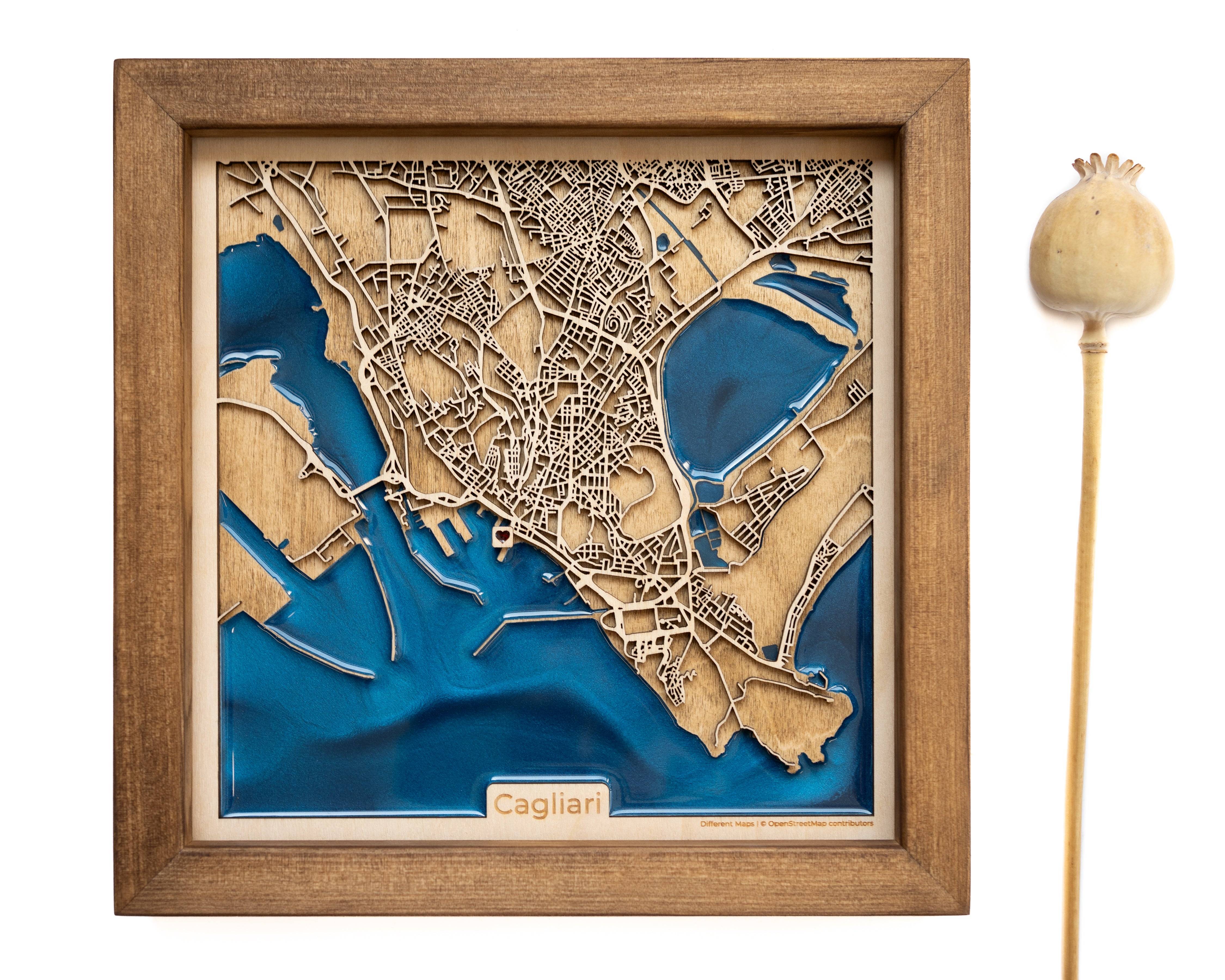 Cagliari Wood Map