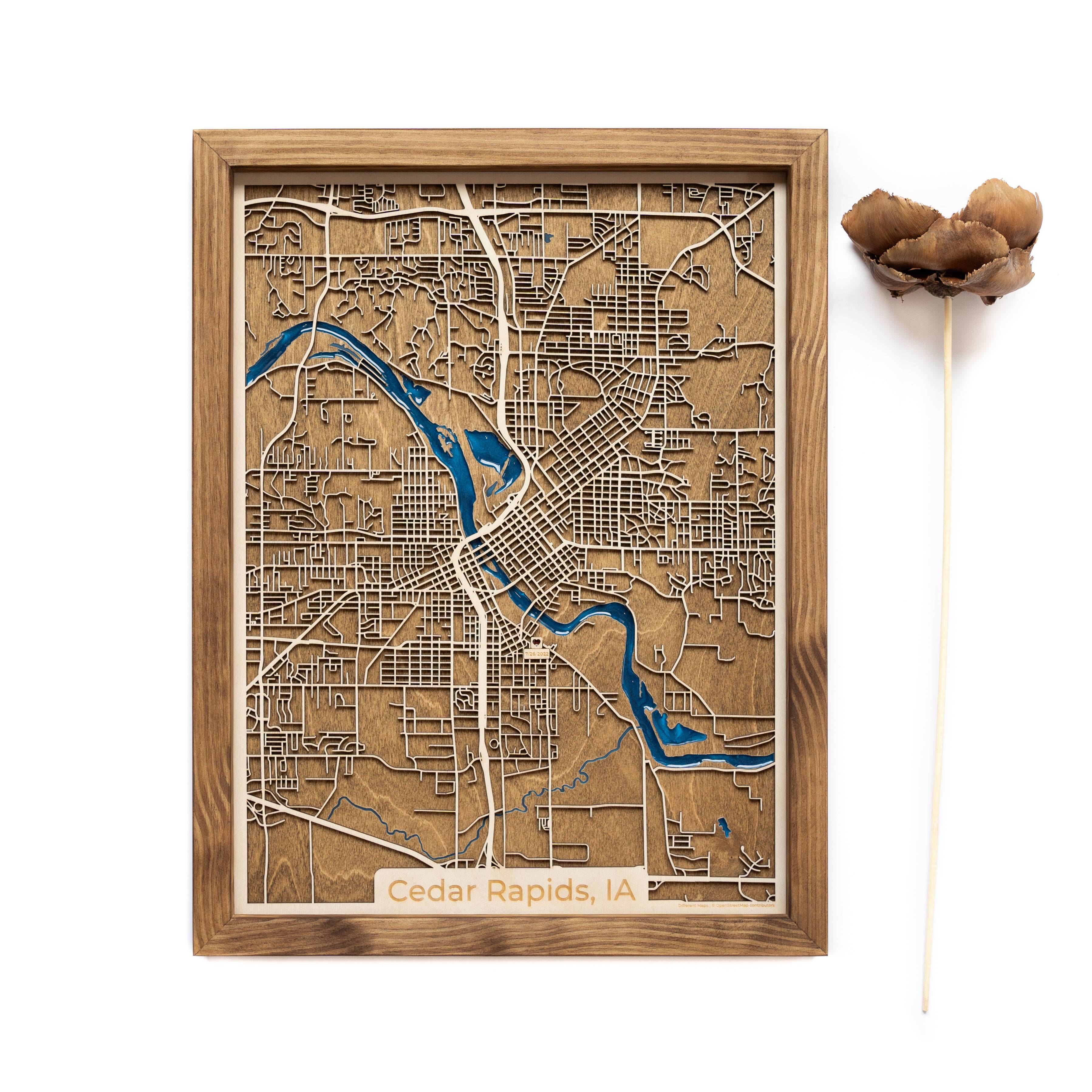 Cedar Rapids Wood Map