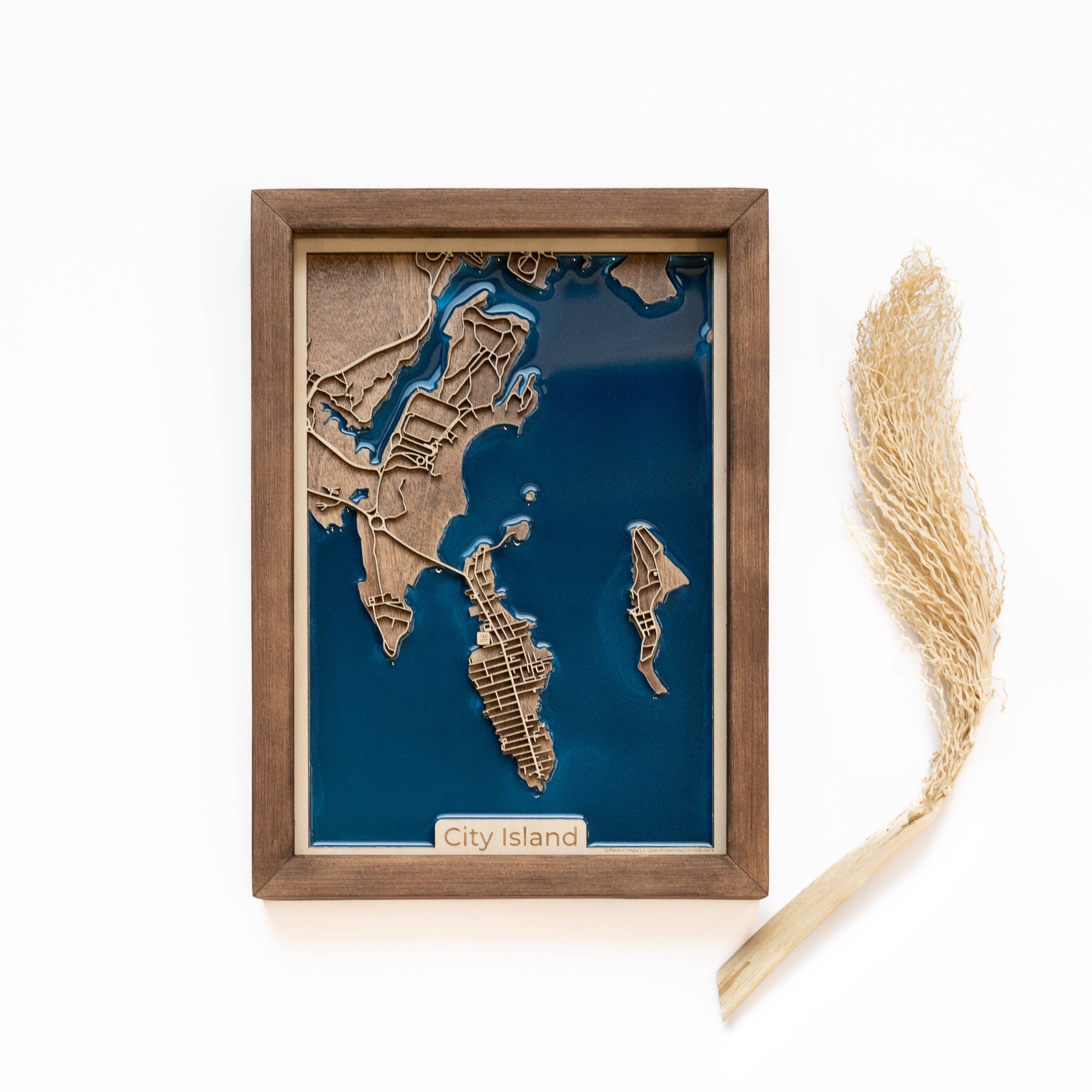 City Island Wood Map