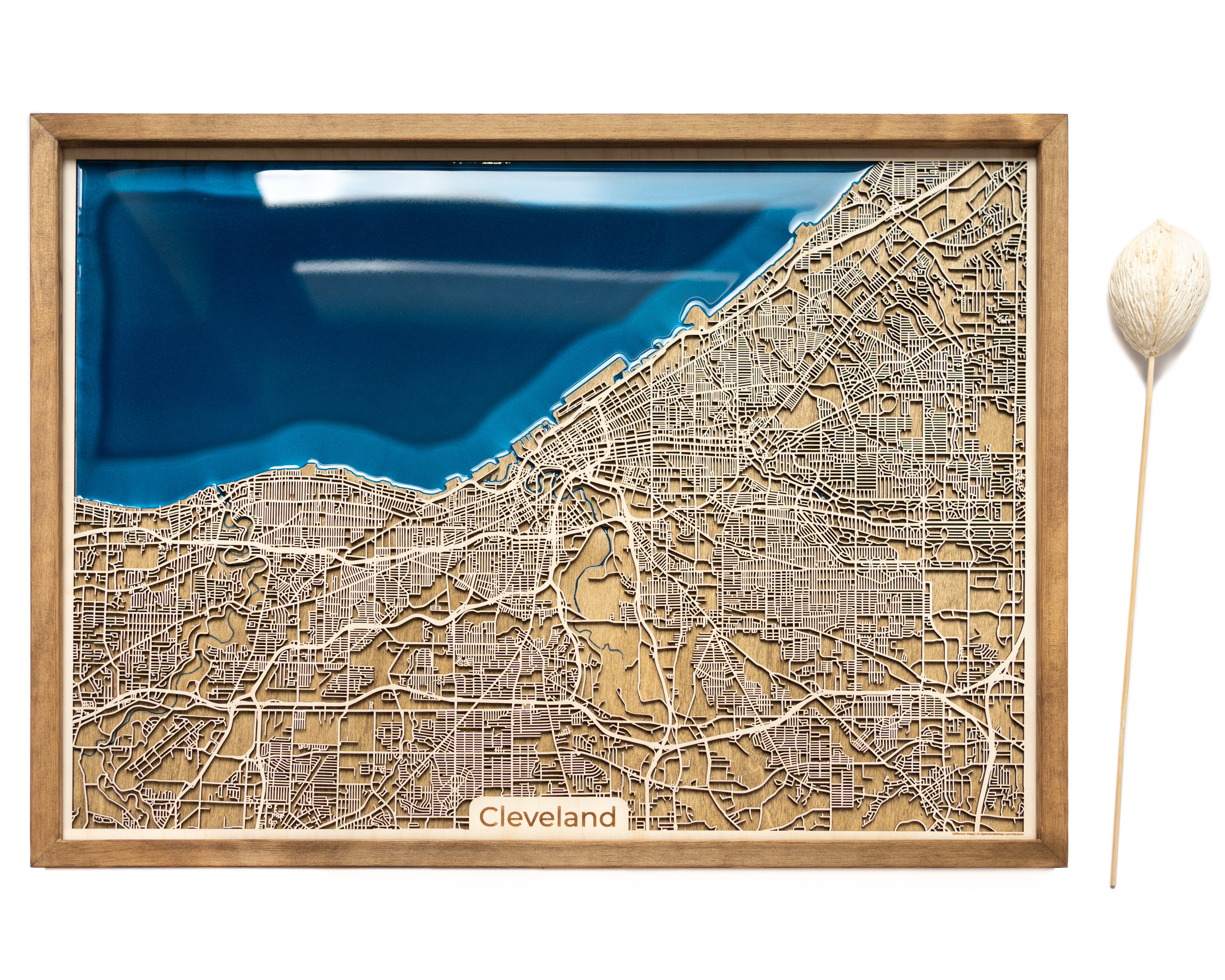 Cleveland OH Wooden Map