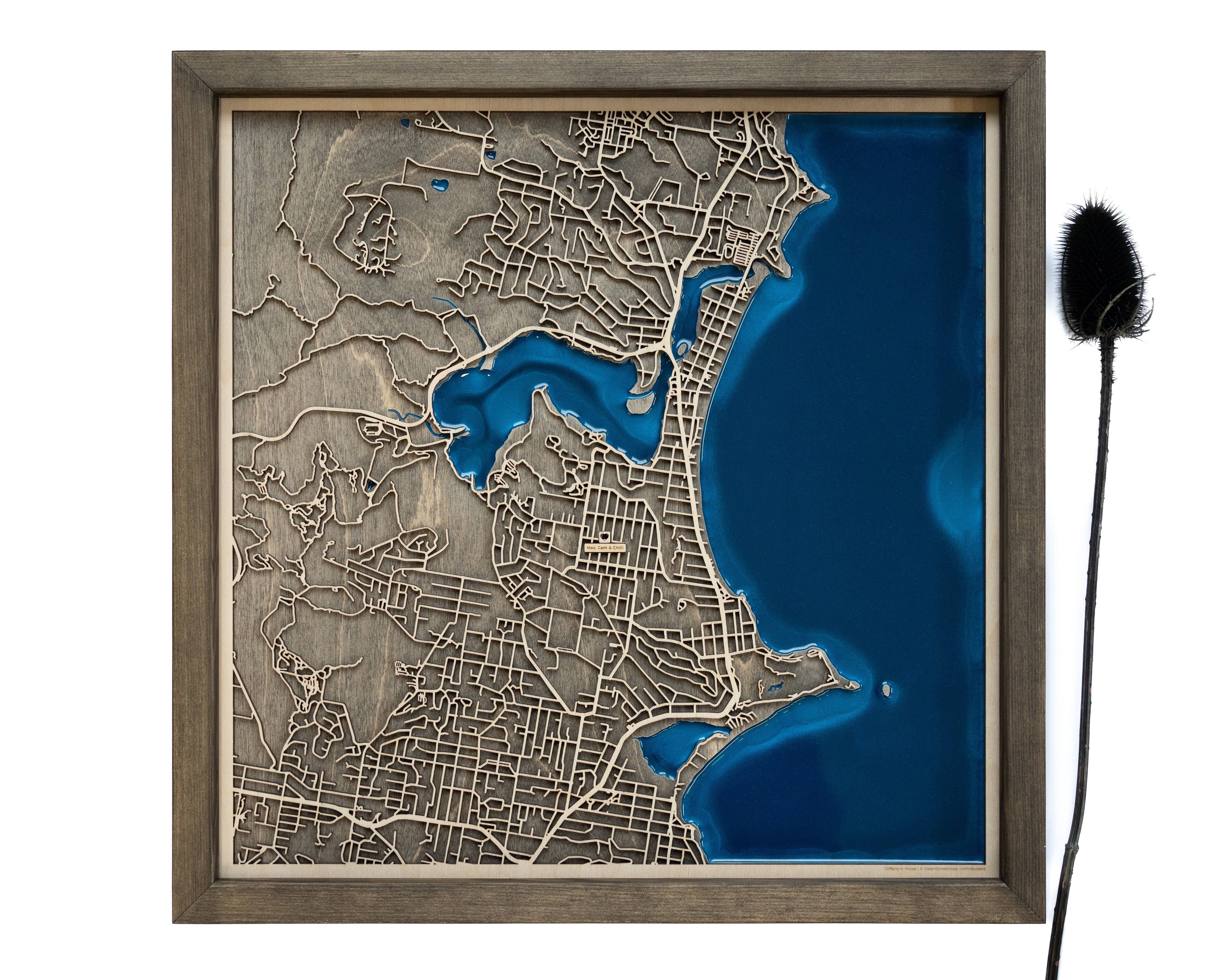 Collaroy Australia Wood Map