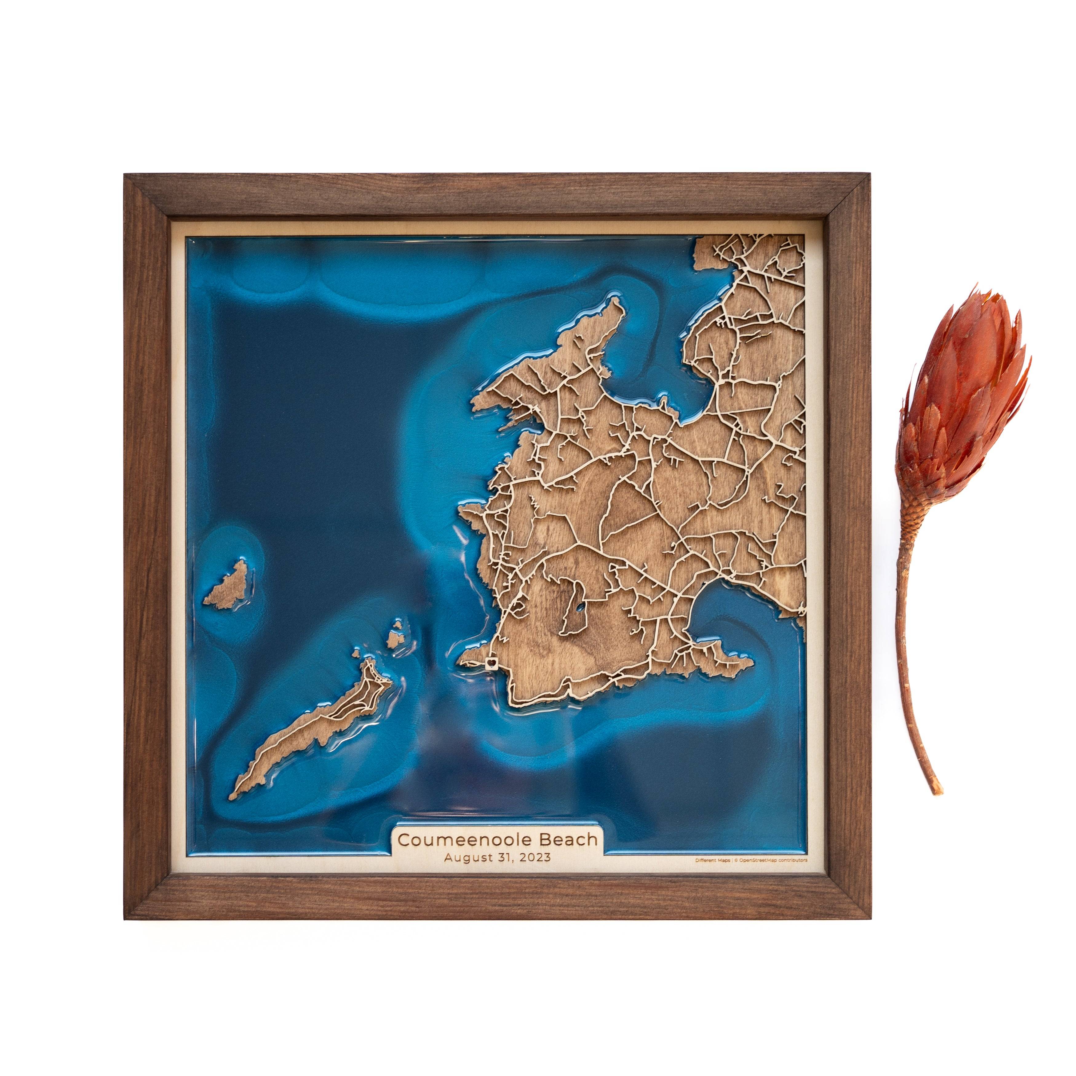 Coumeenoole Beach Ireland Wood Map