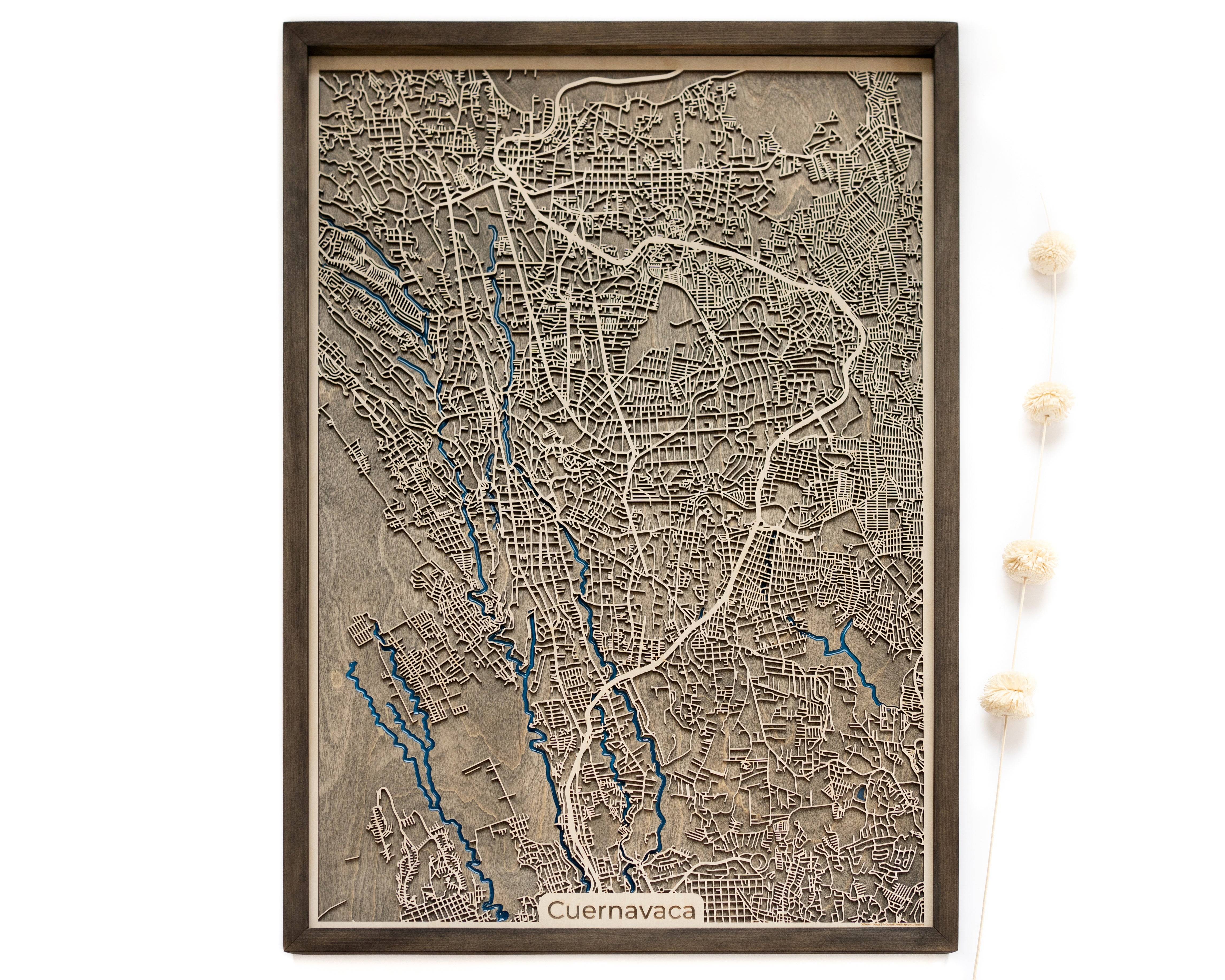 Cuernavaca Wood Map