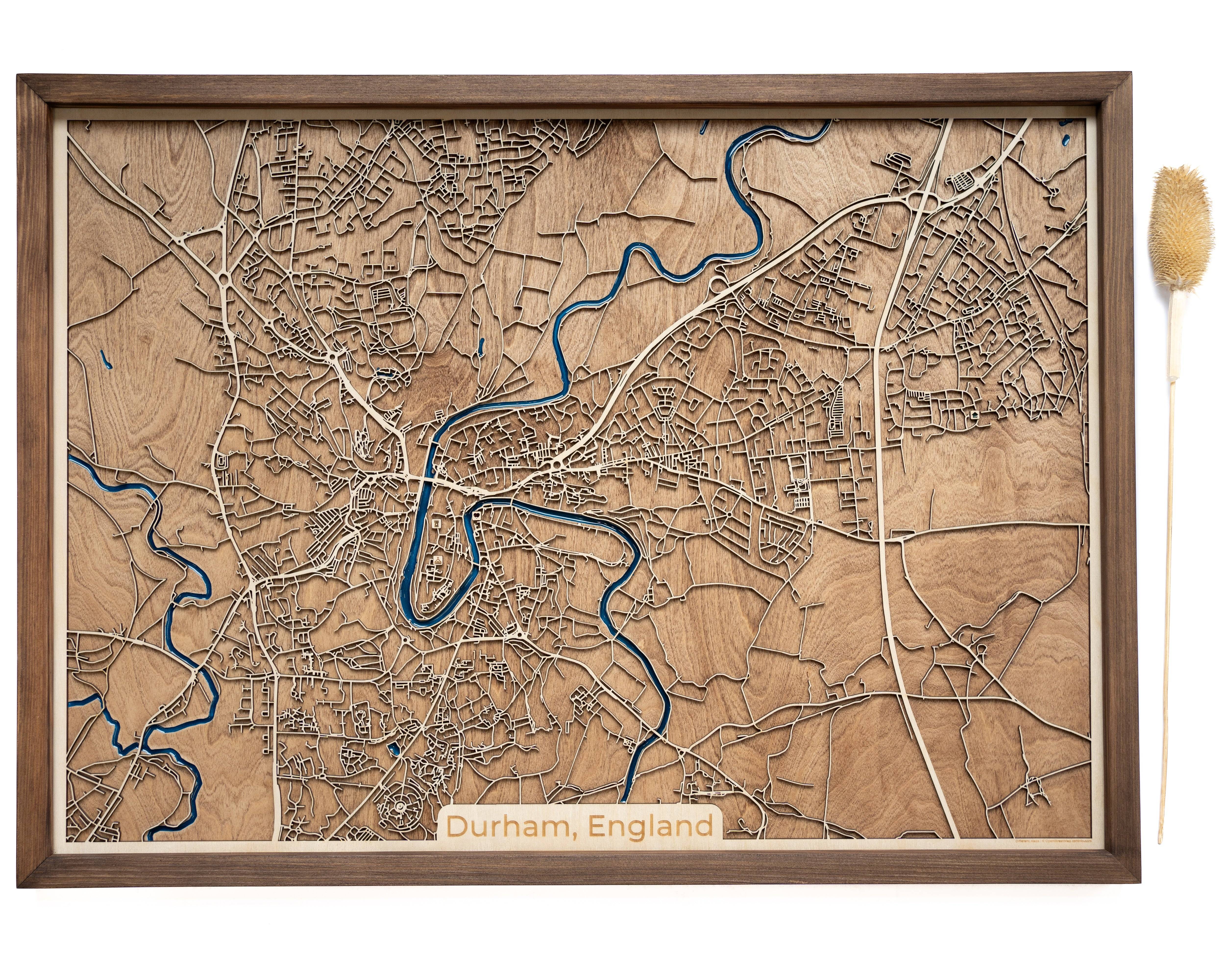 Durham England wood Map