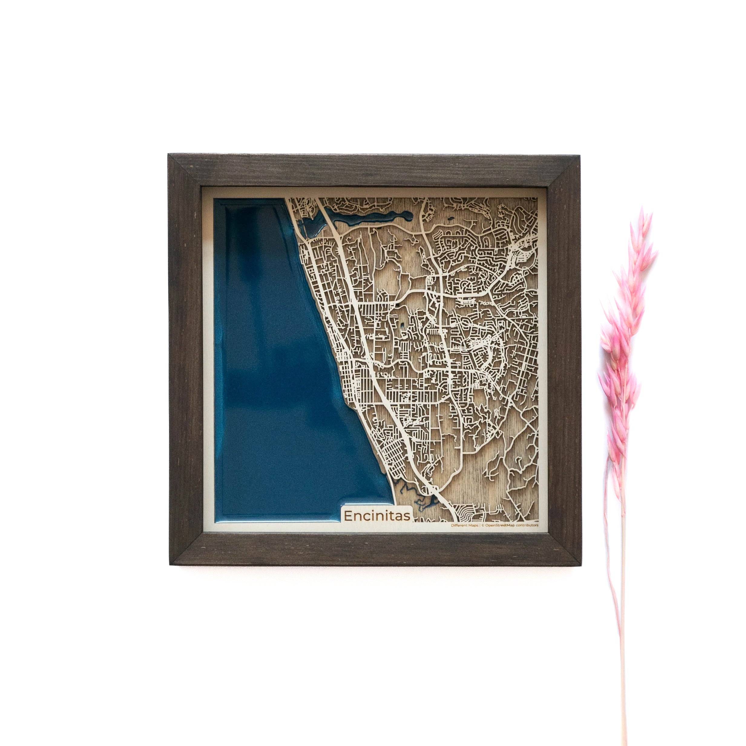 Encinitas Wooden Map