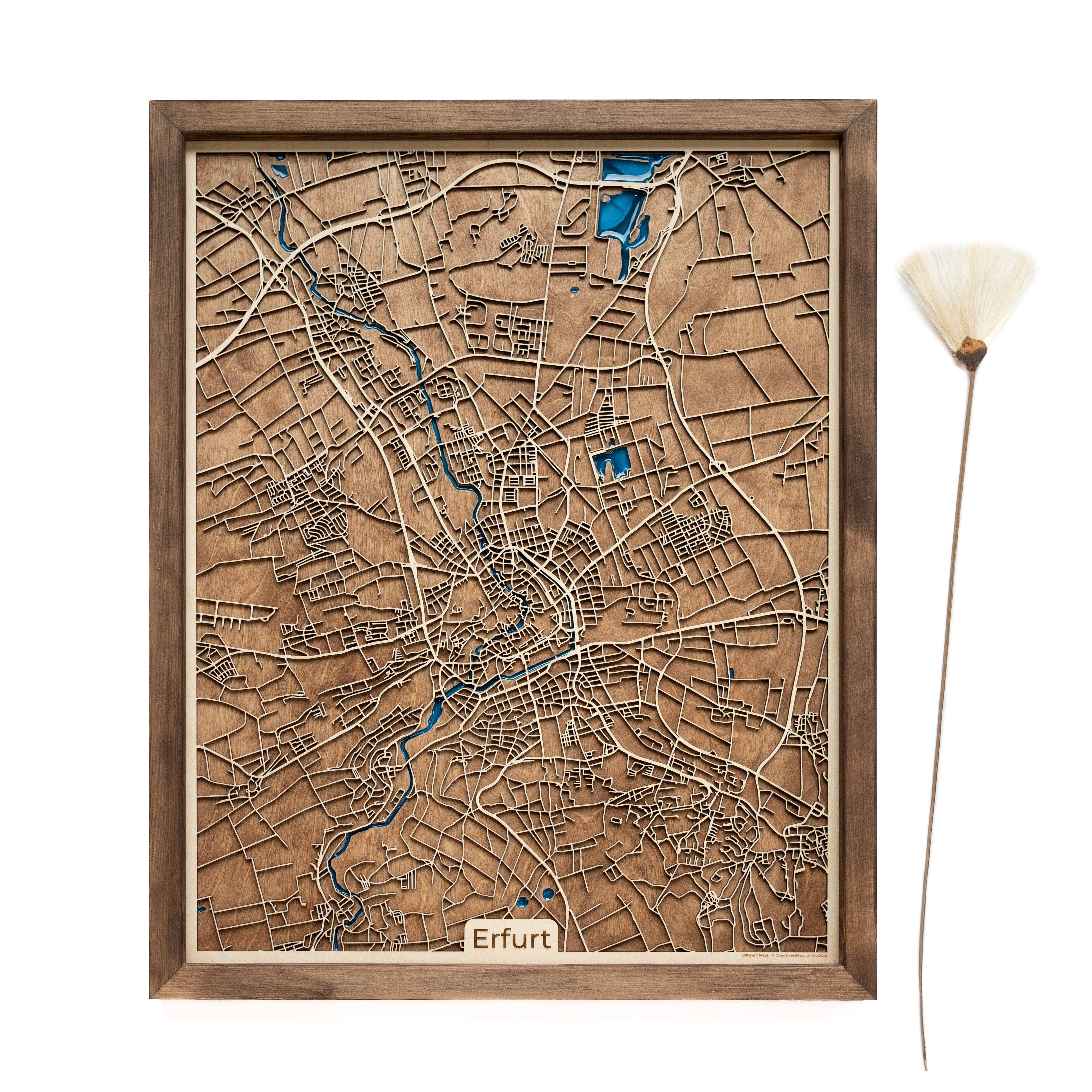 Erfurt Germany wood Map