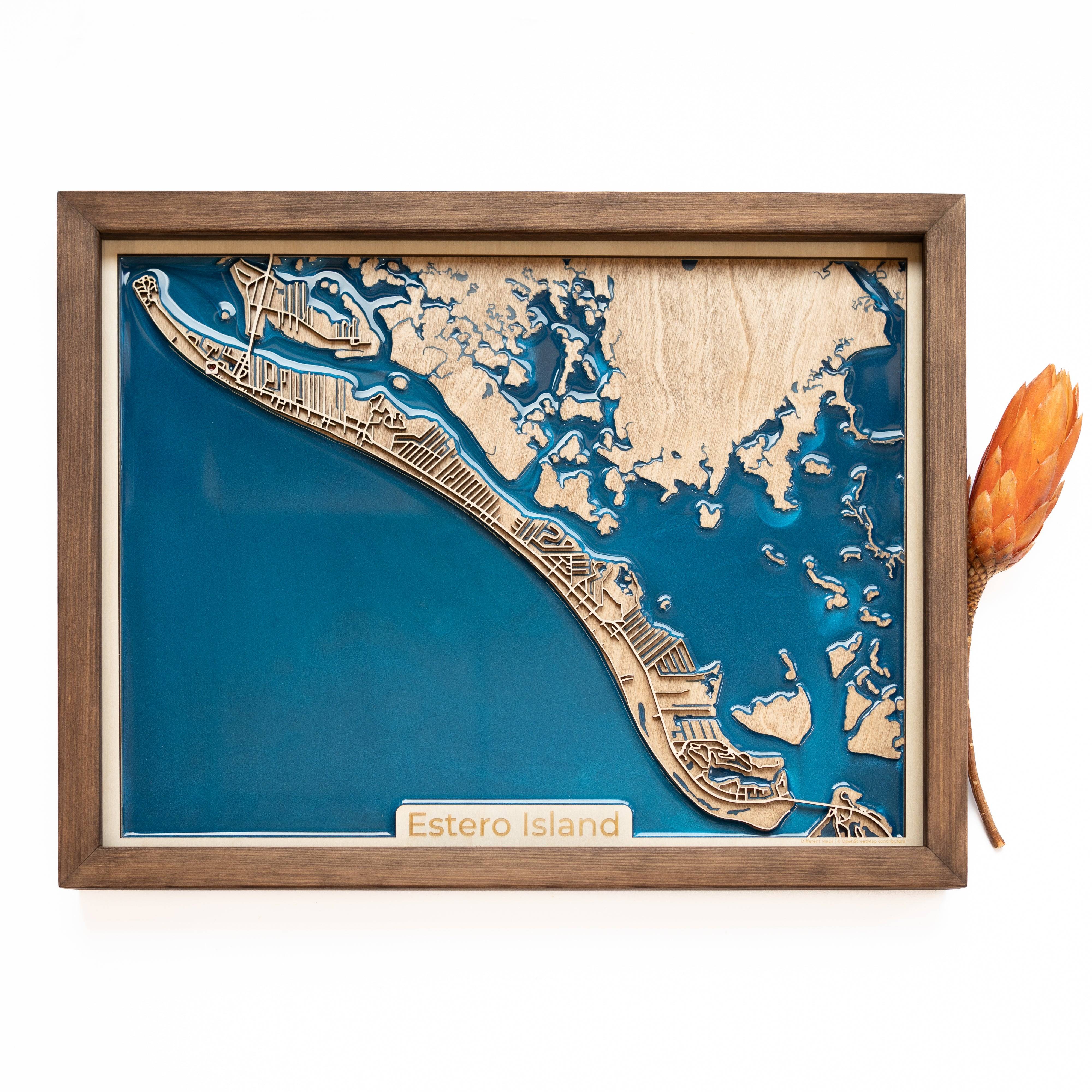 Estero Island Wood Map