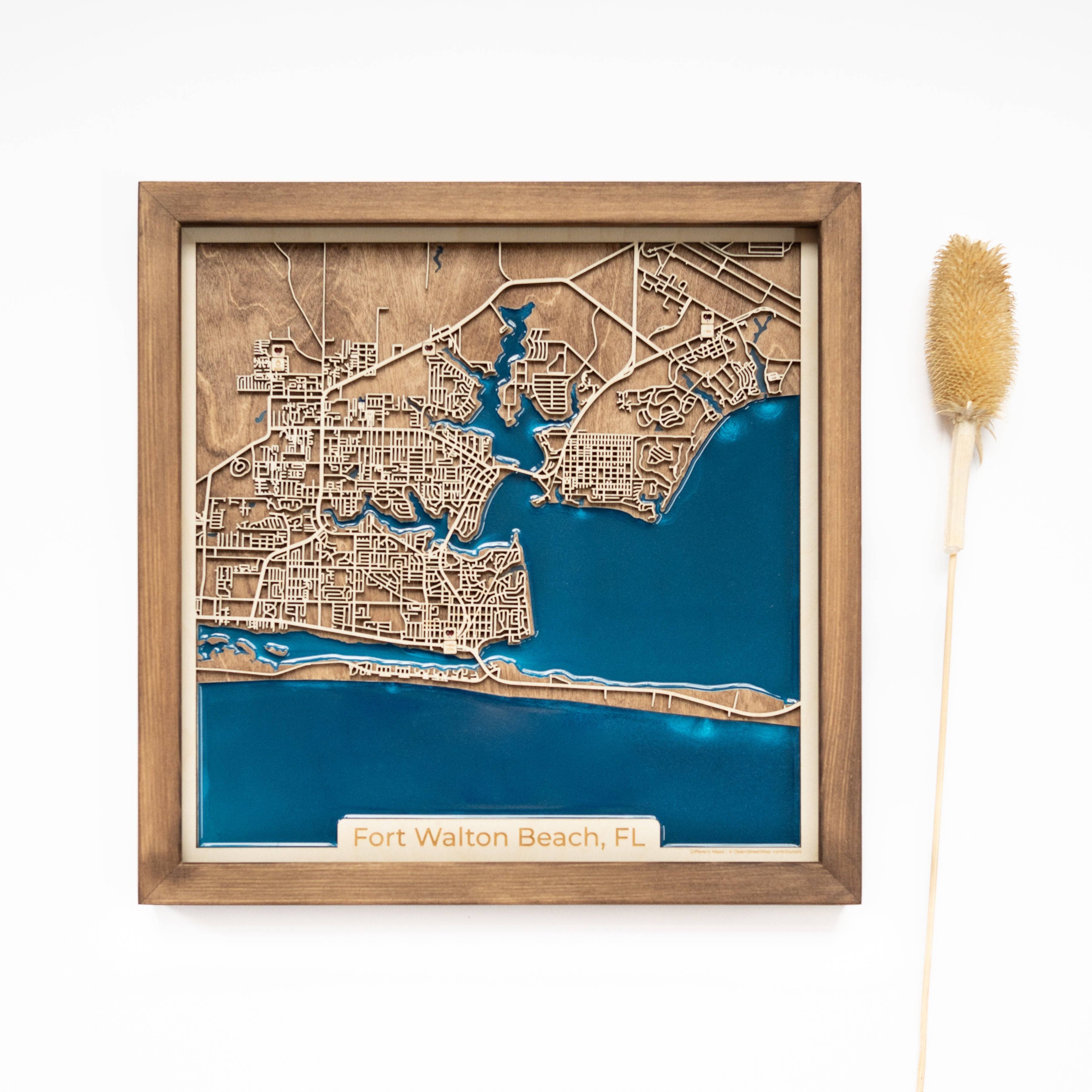 Fort Walton Beach Wood Map