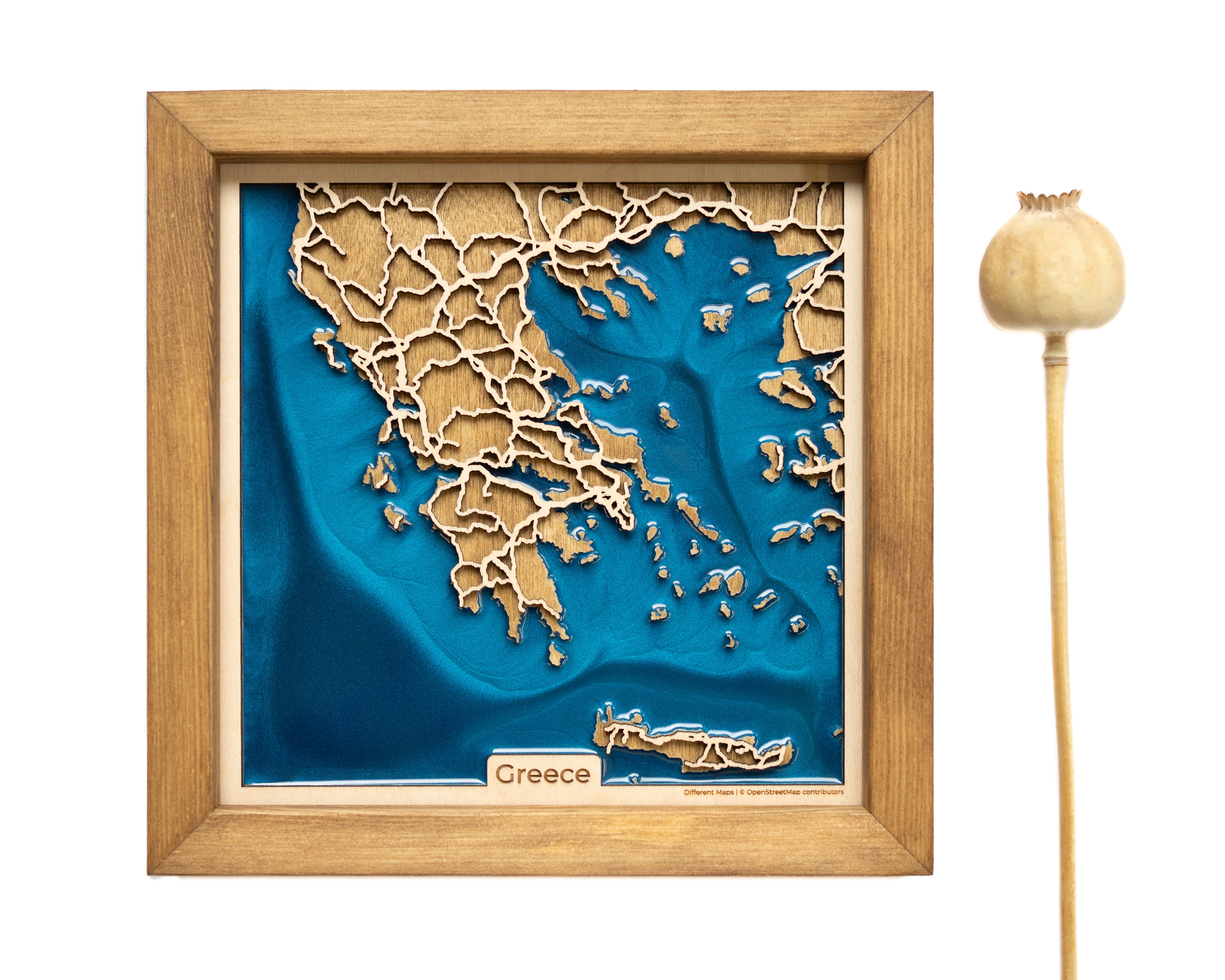 Greece Wooden Wall Art