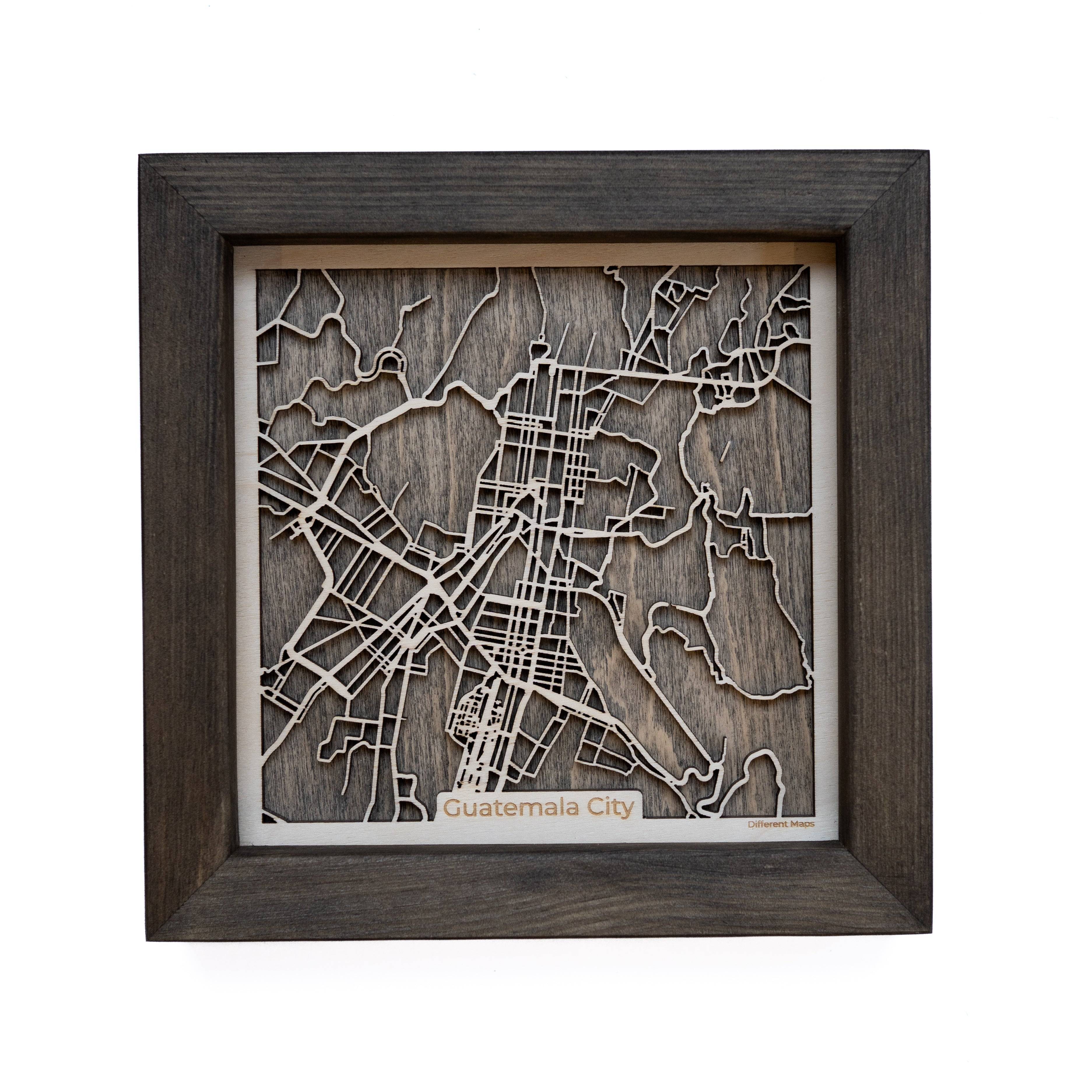 Guatemala City Wood Map