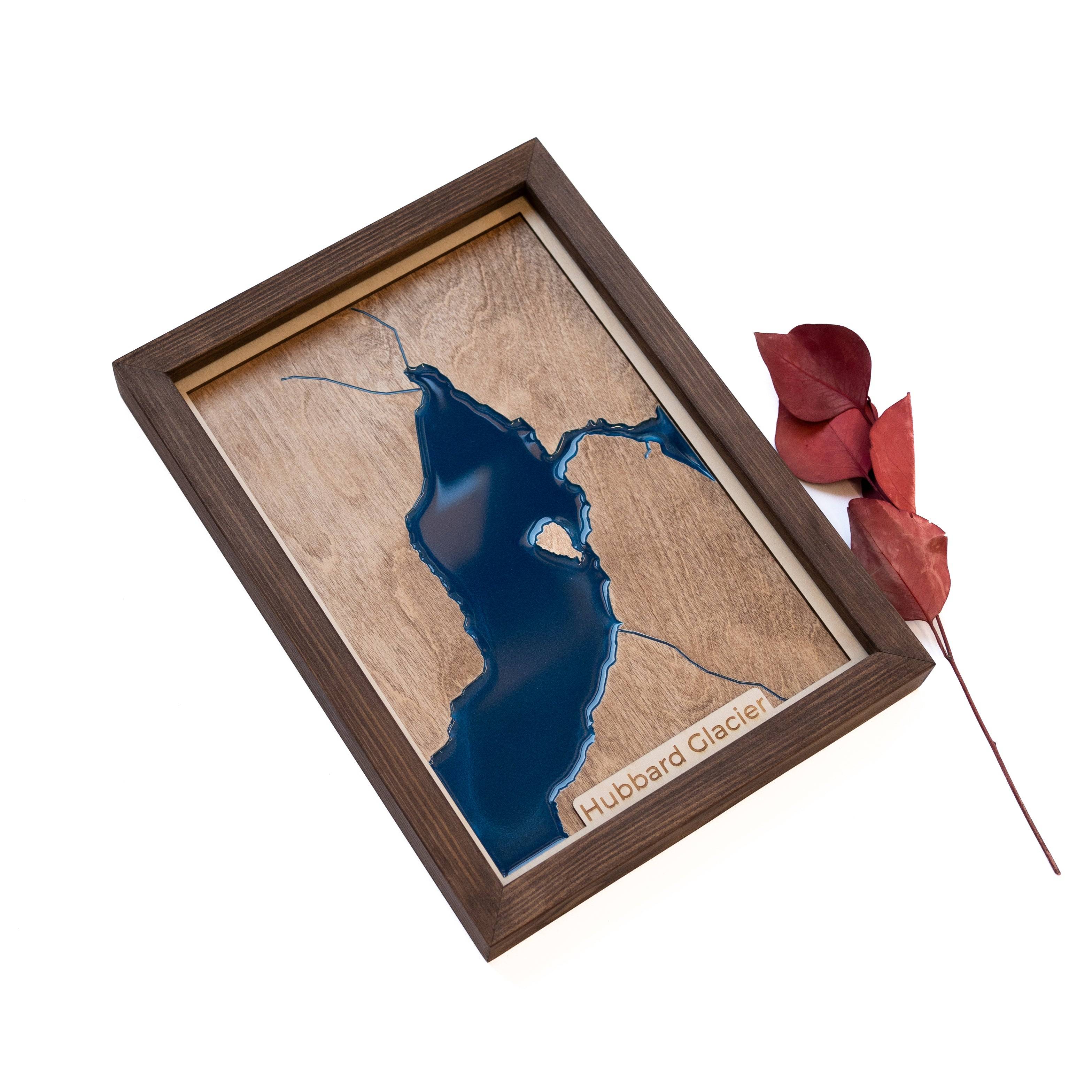 Hubbard Glacier Wood Map