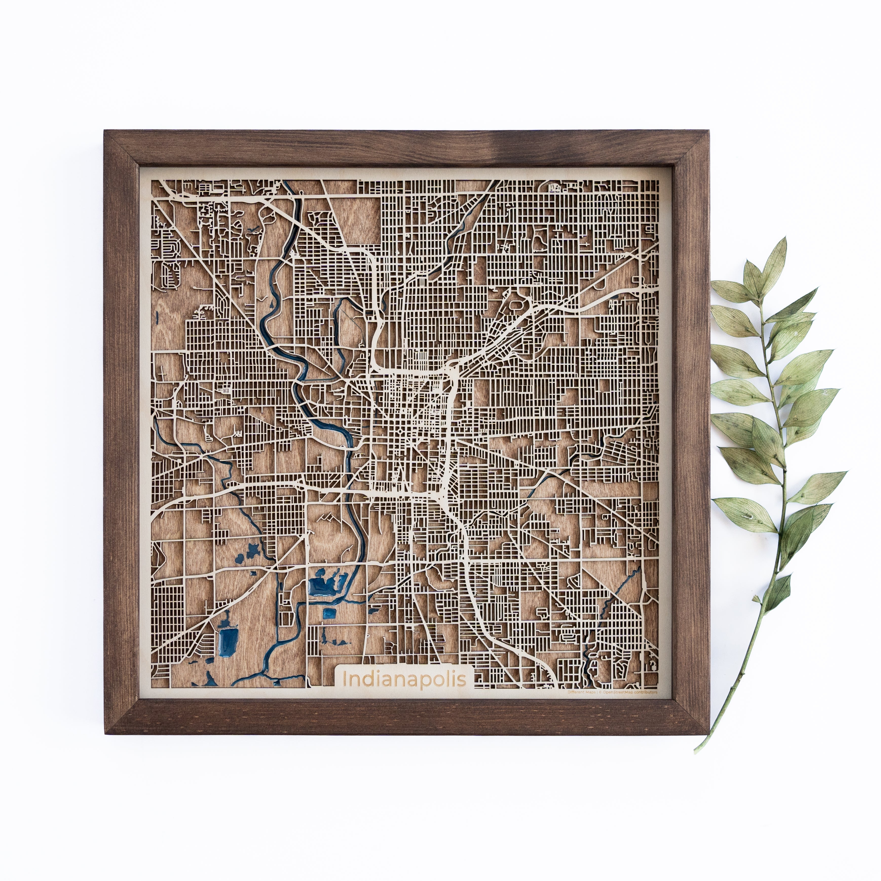 Indianapolis Wood Map