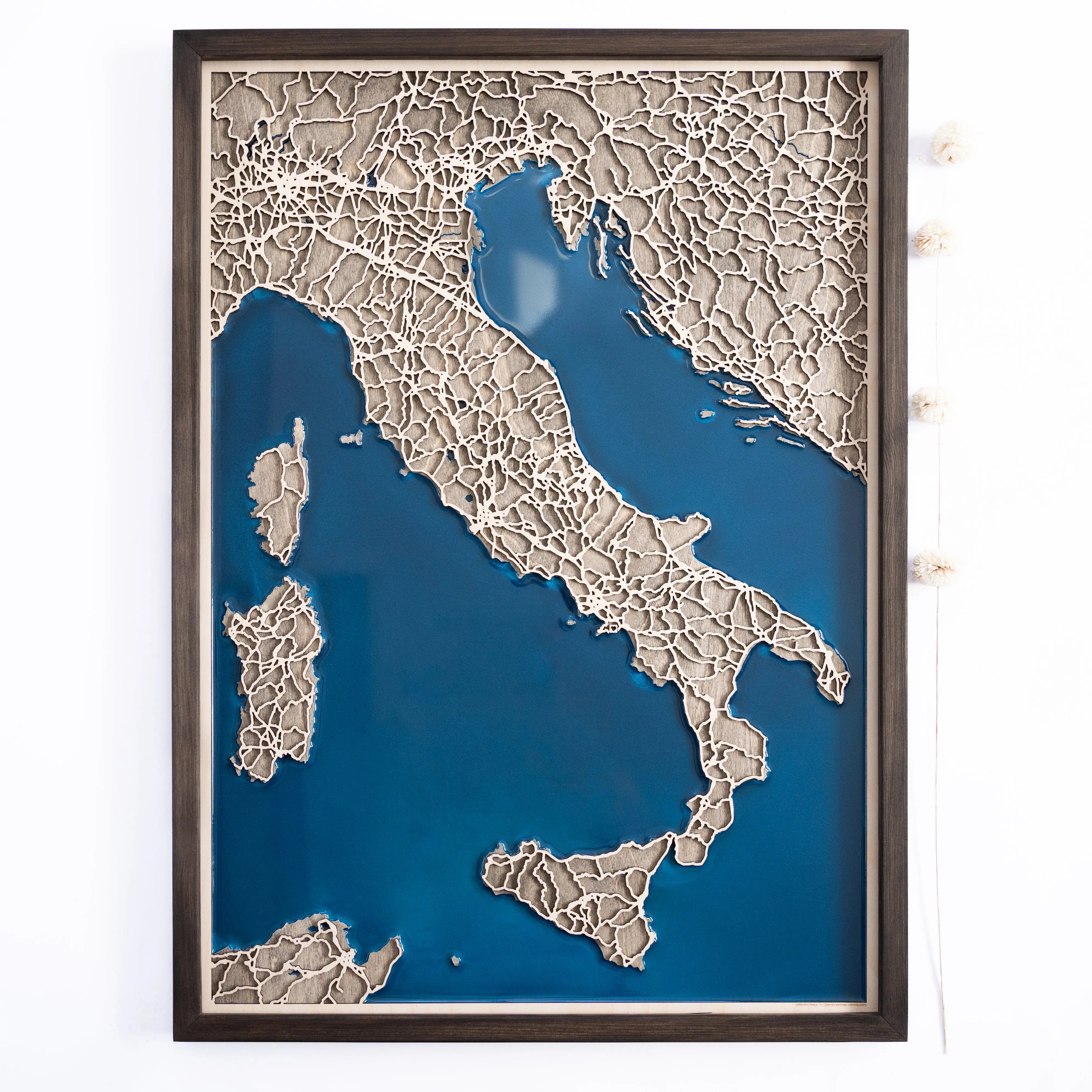 Italy Wood Map