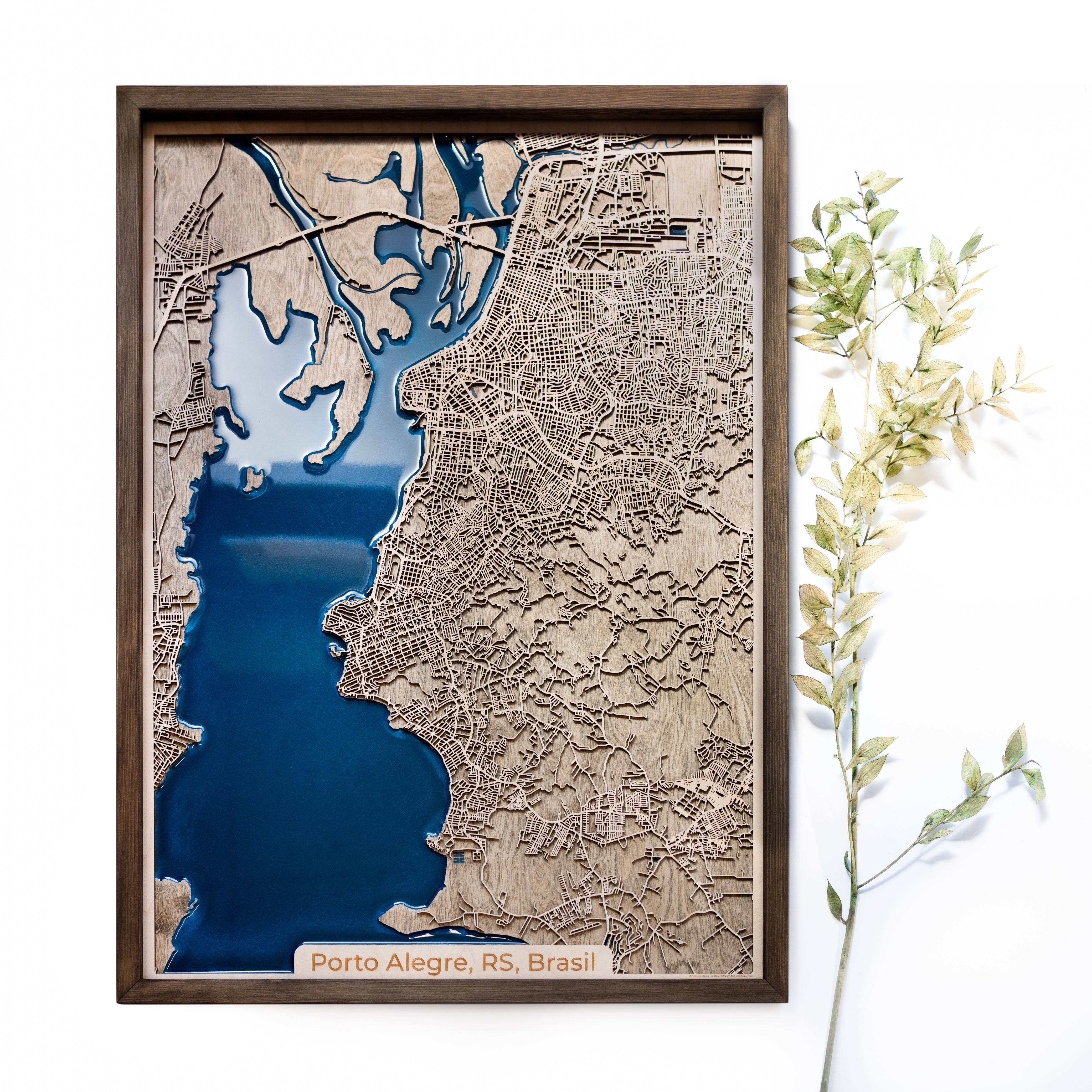 Custom City Wooden Map