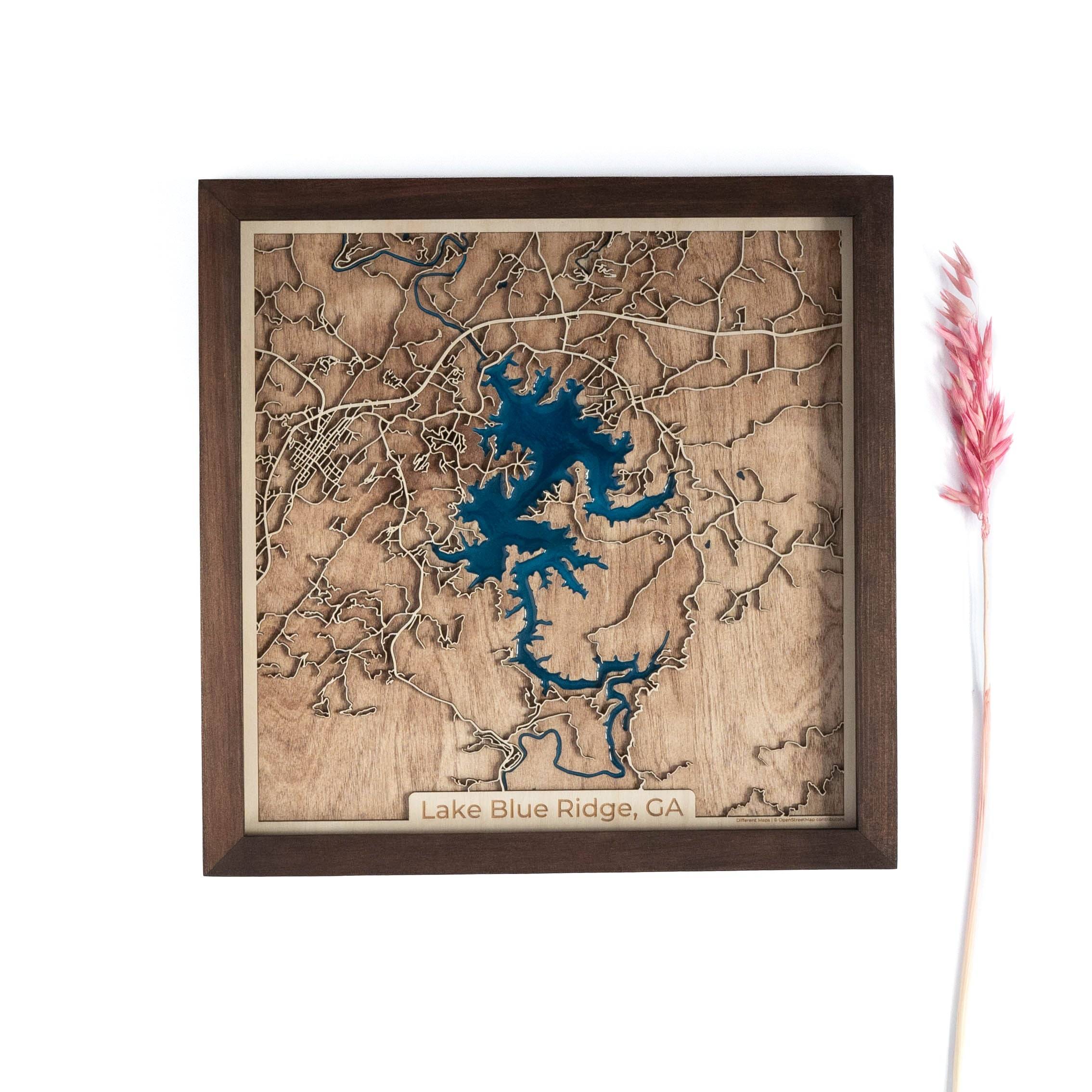 Lake Blue Ridge GA Wood Map