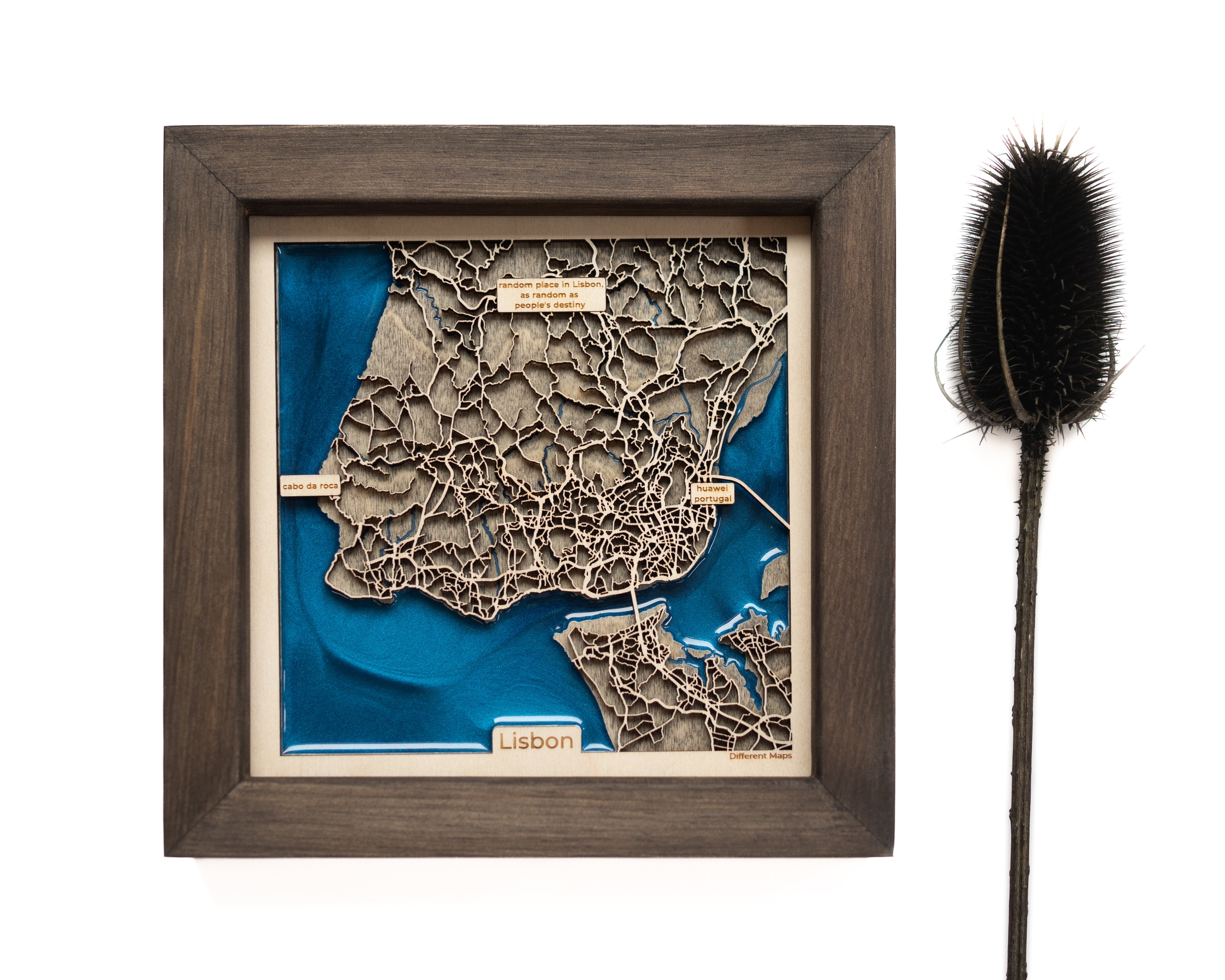 Lisbon Portugal wooden Map