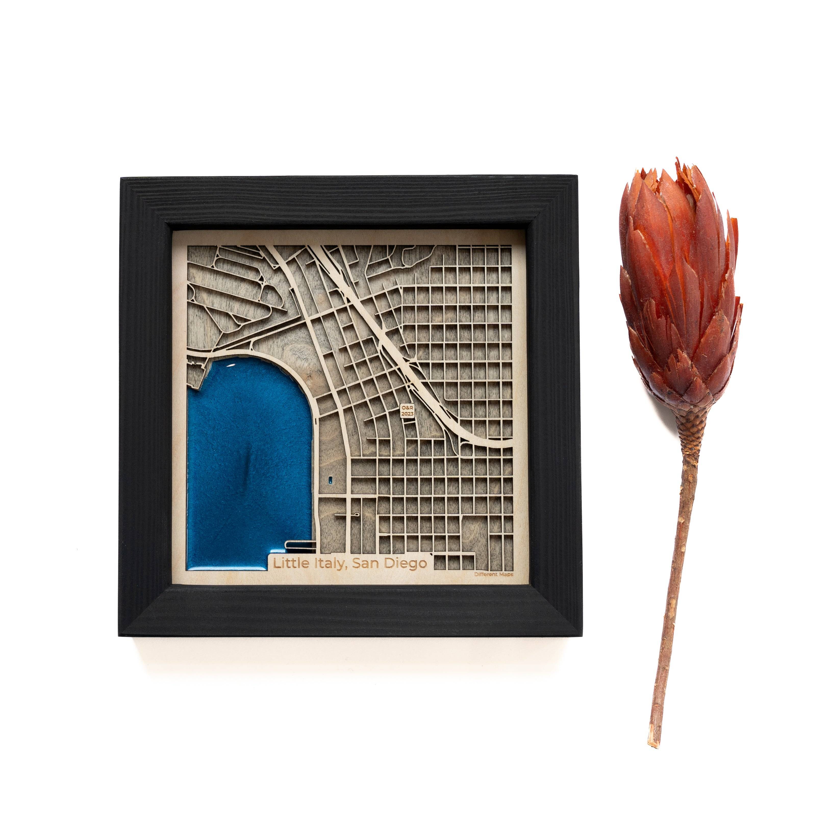 Little Italy CA wood Map