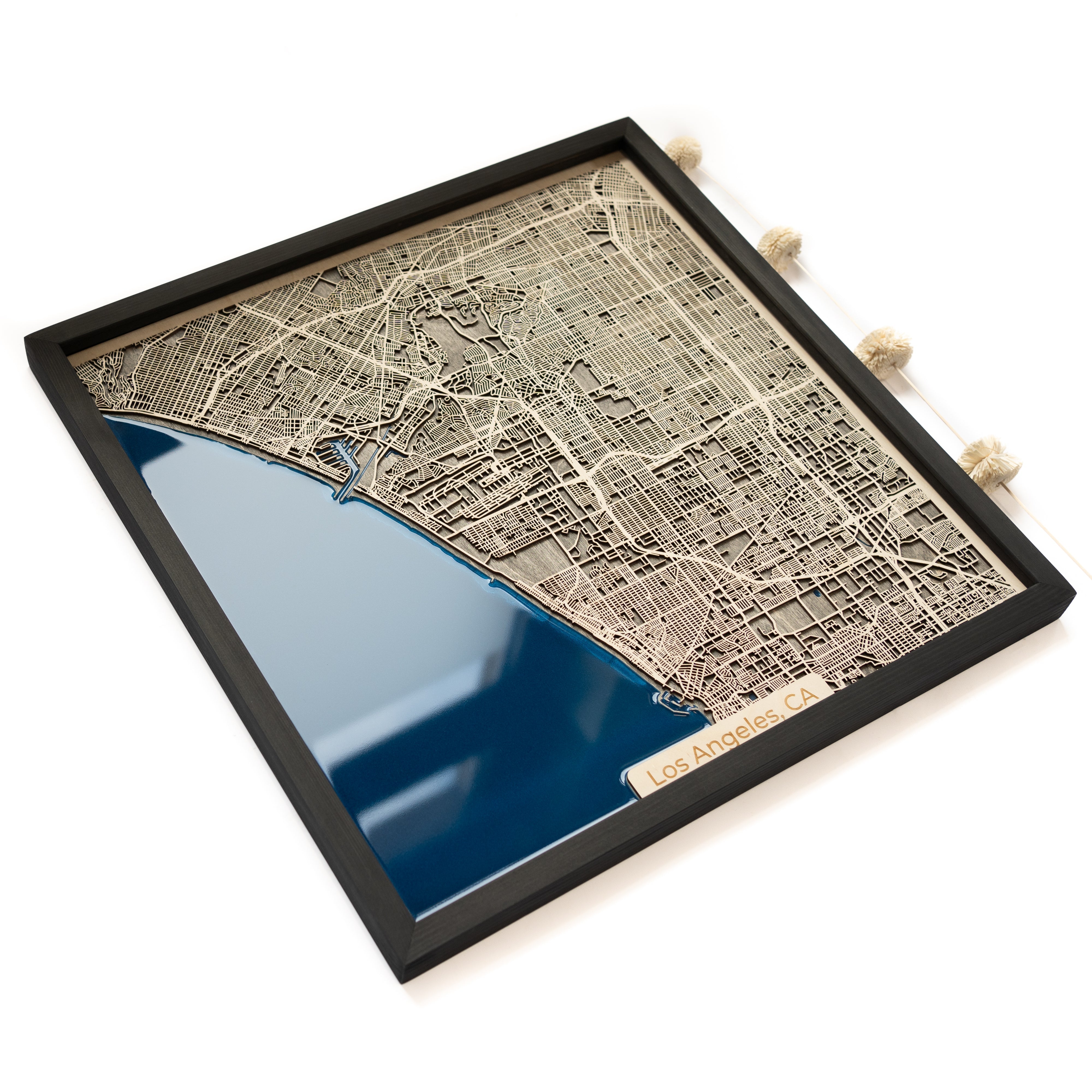 Los Angeles Wooden Map