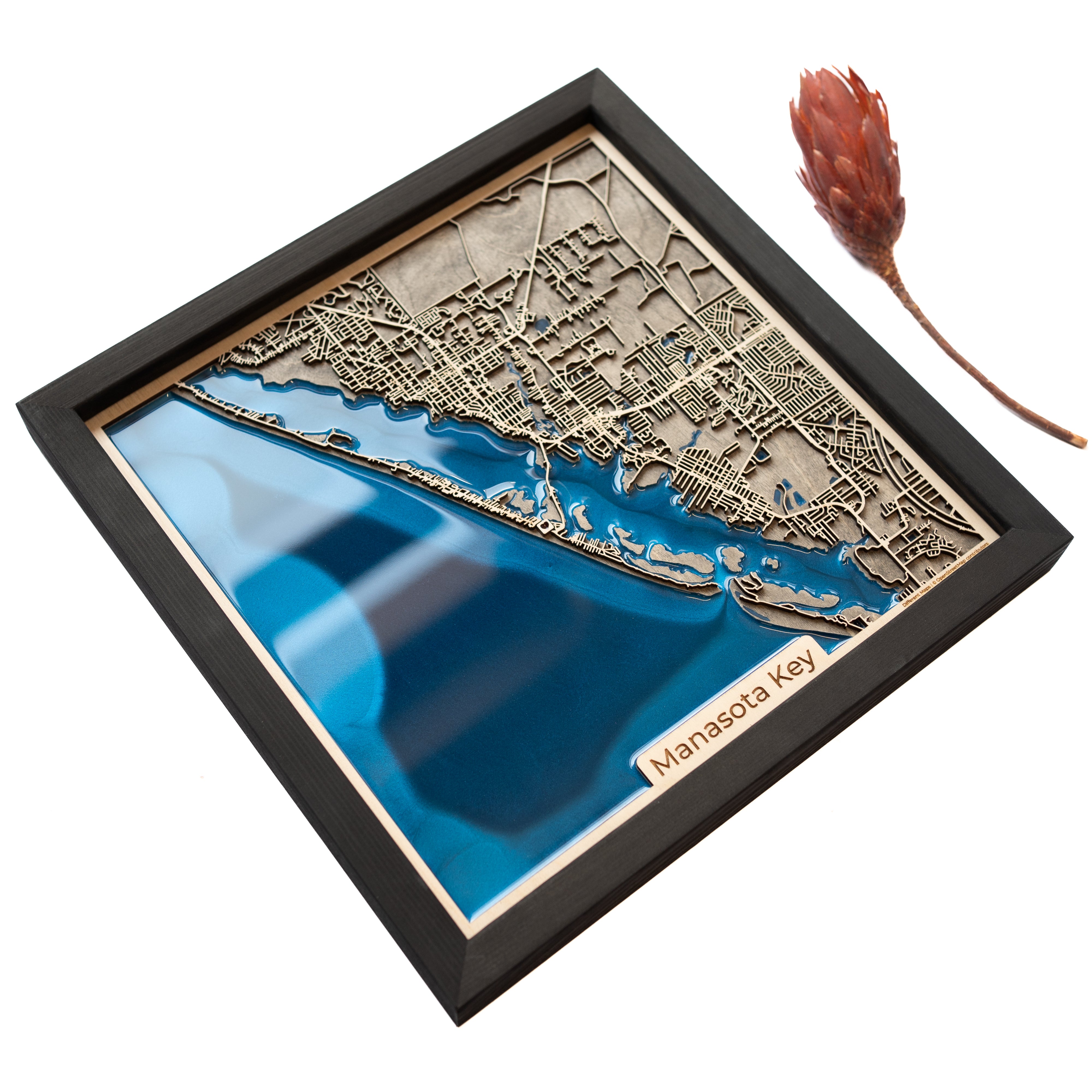 Manasota Key FL Wooden Map