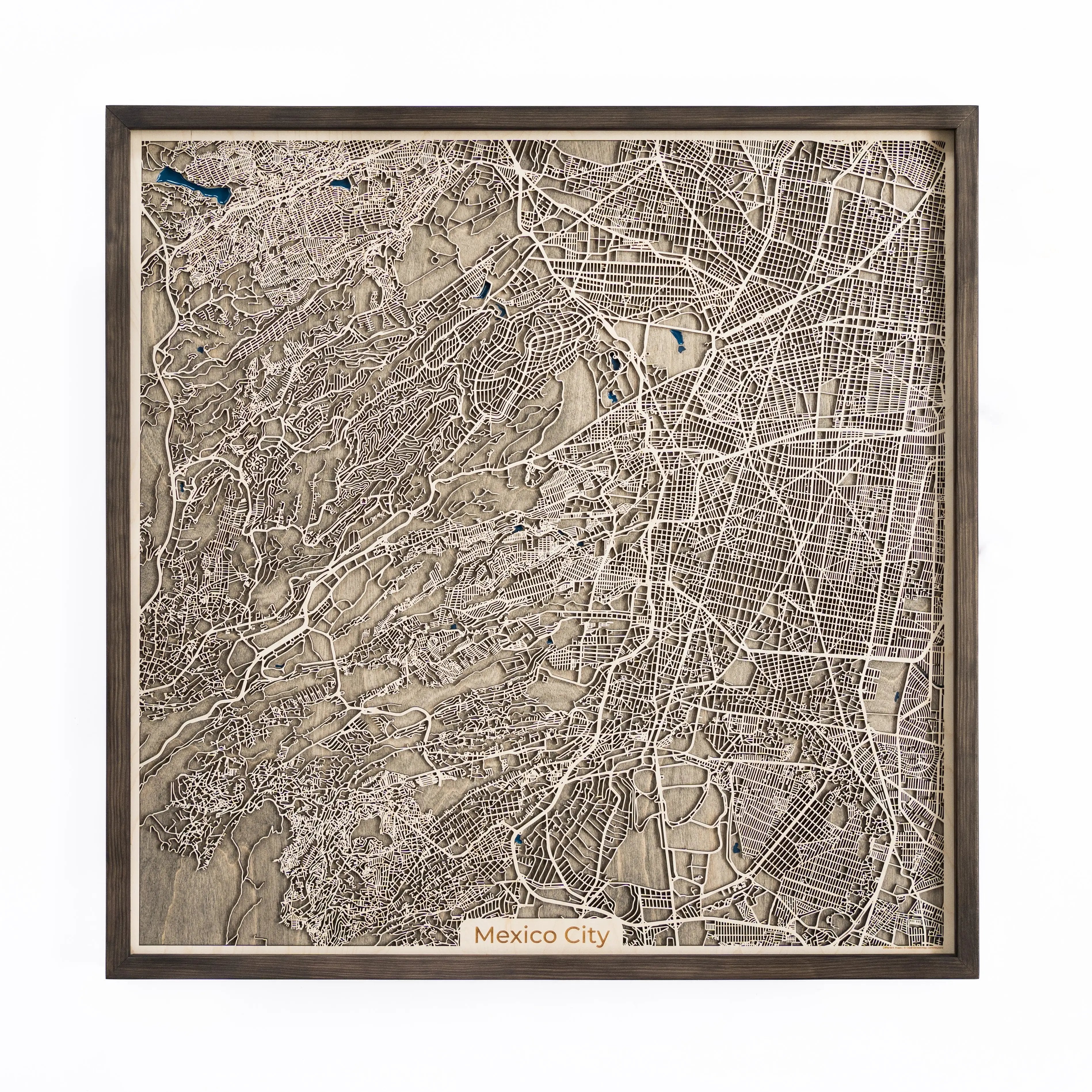 Mexico City Wood Map