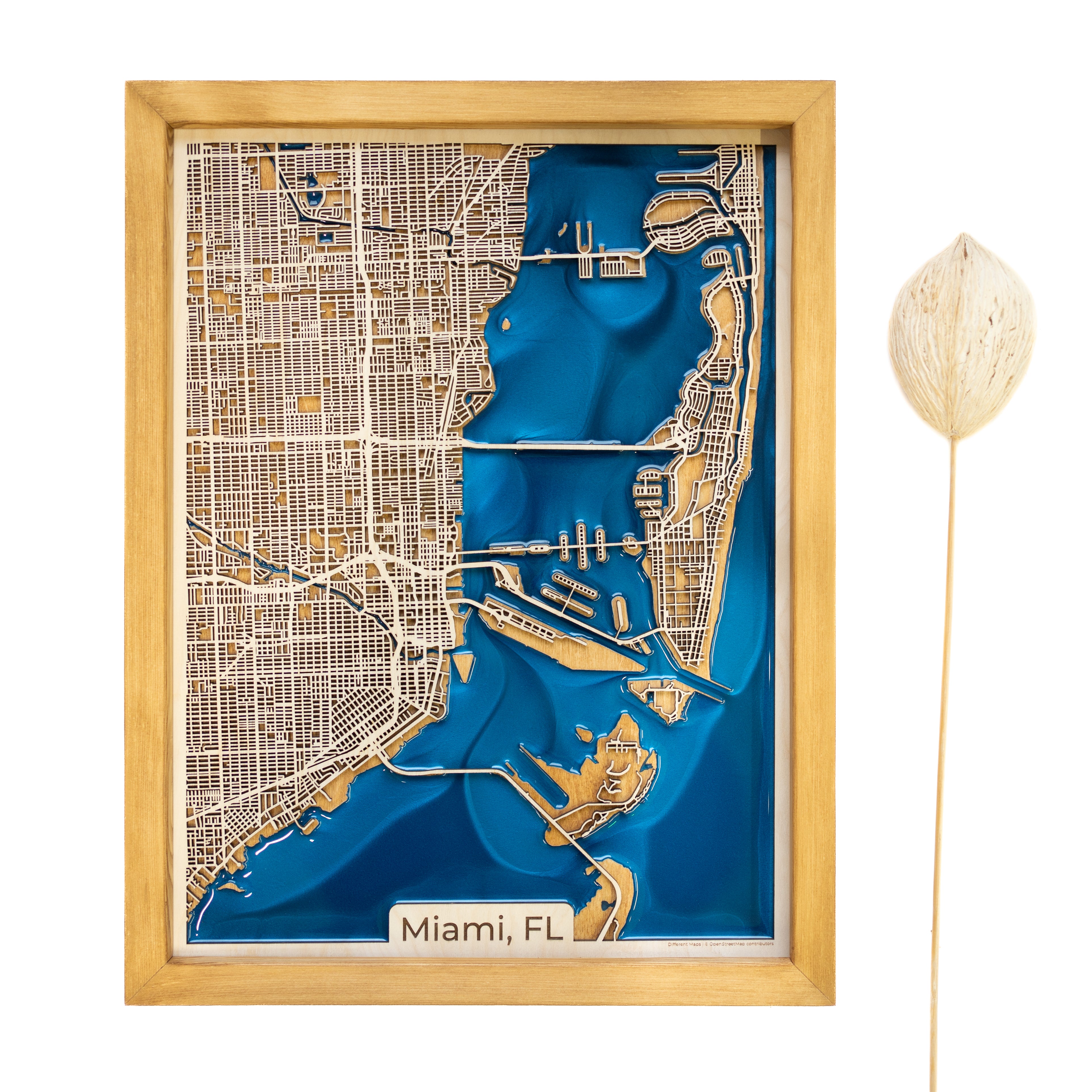 Miami Custom Wooden Map