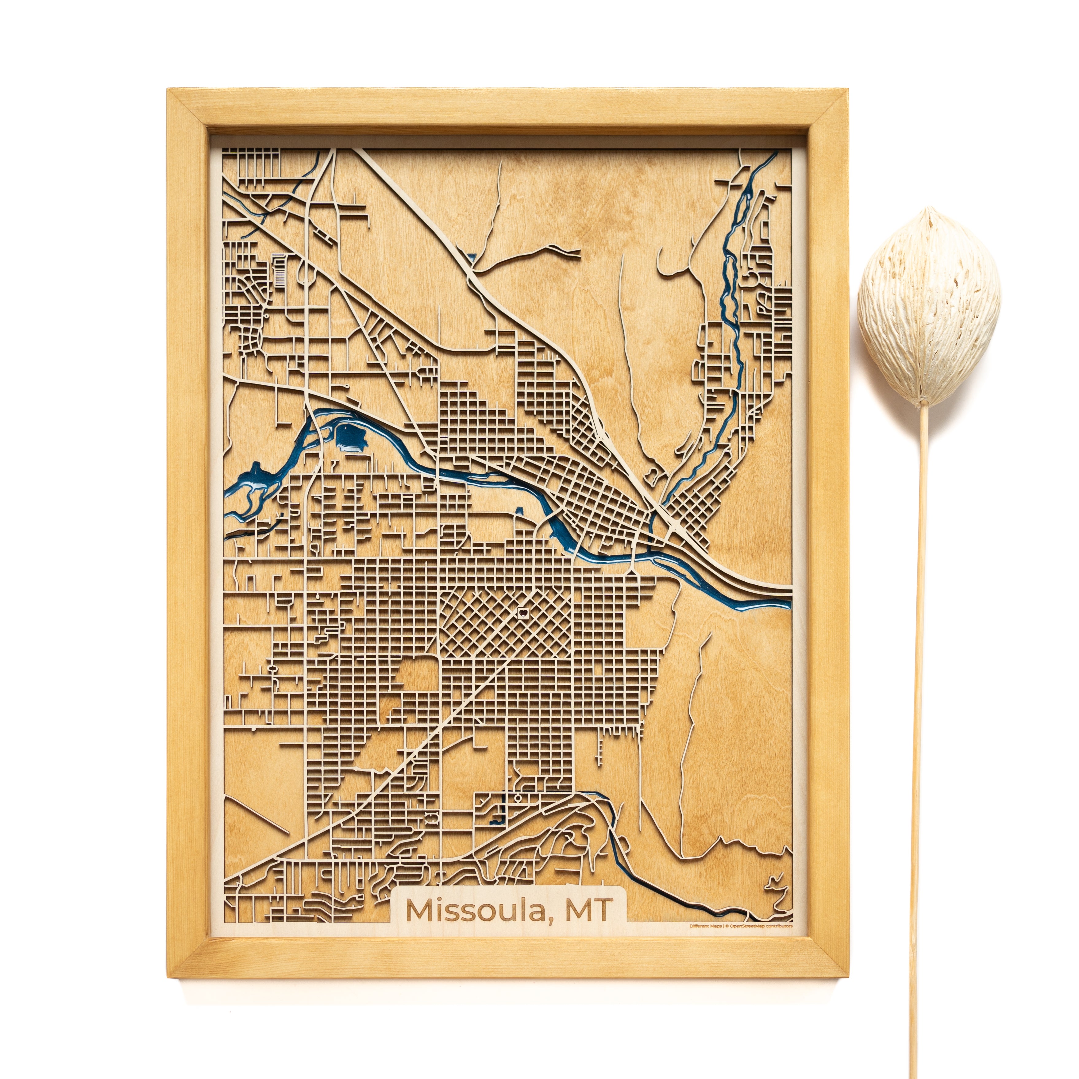 Missoula MT Wooden Map