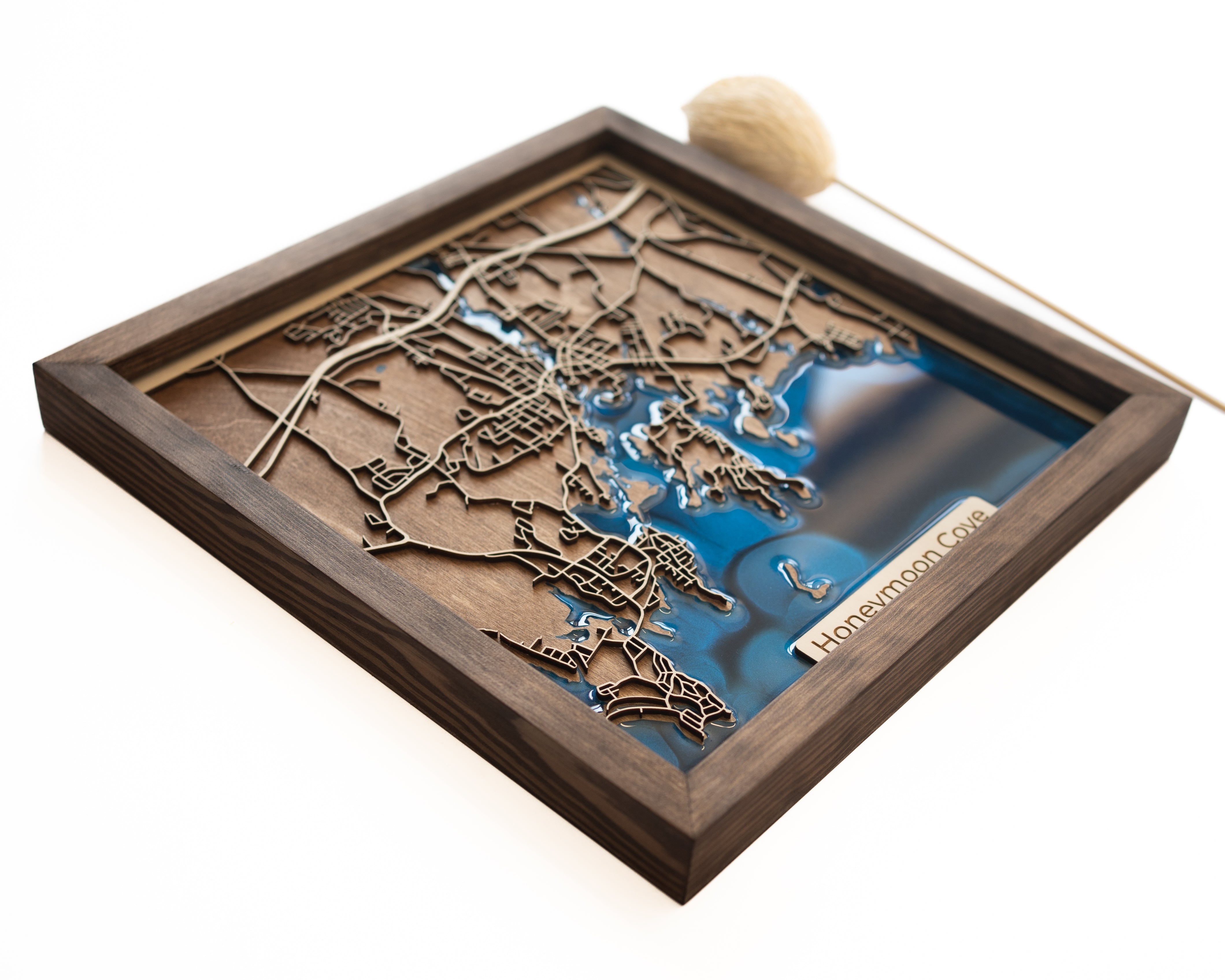 Mystic CT Wooden Map