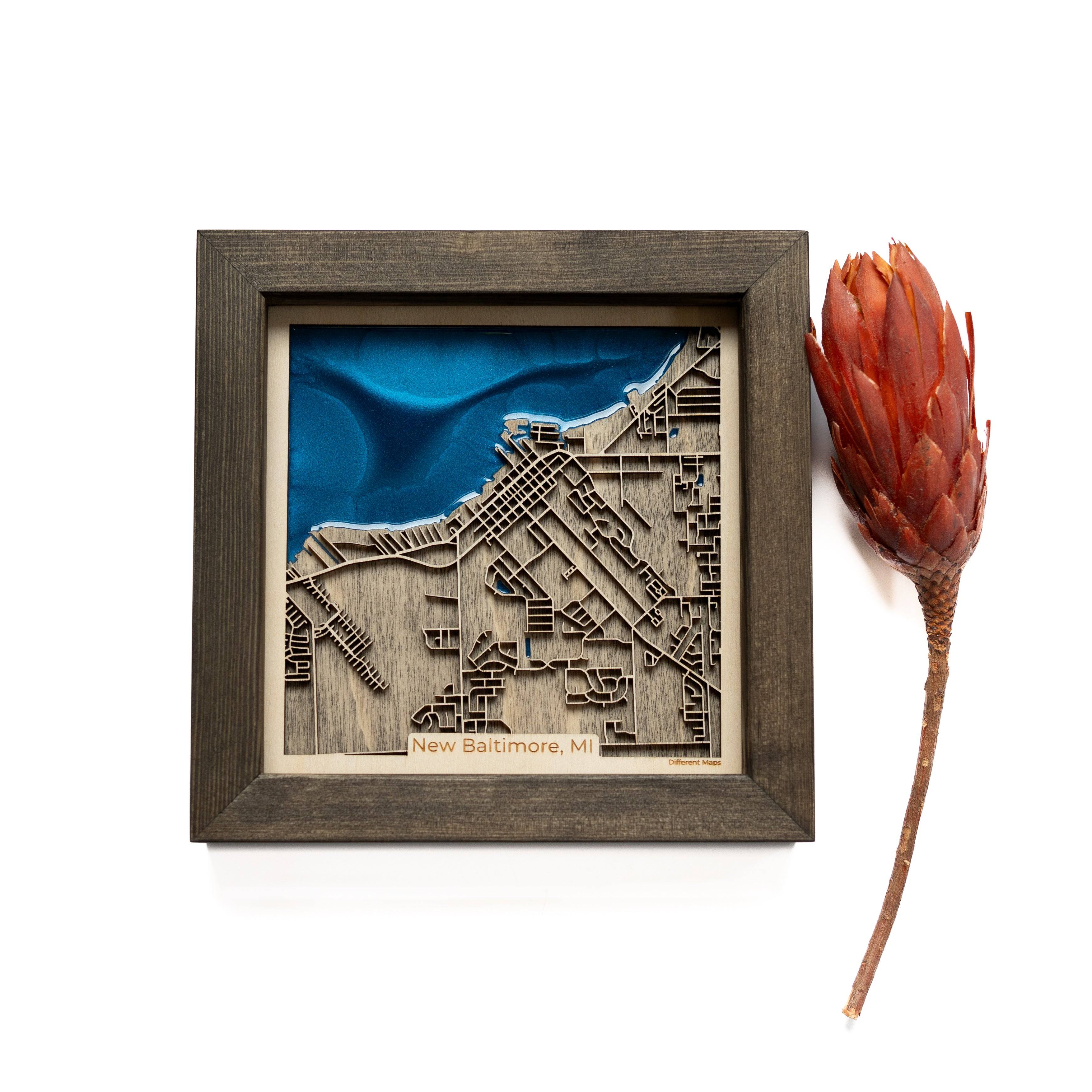 New Baltimore MI Wood Map