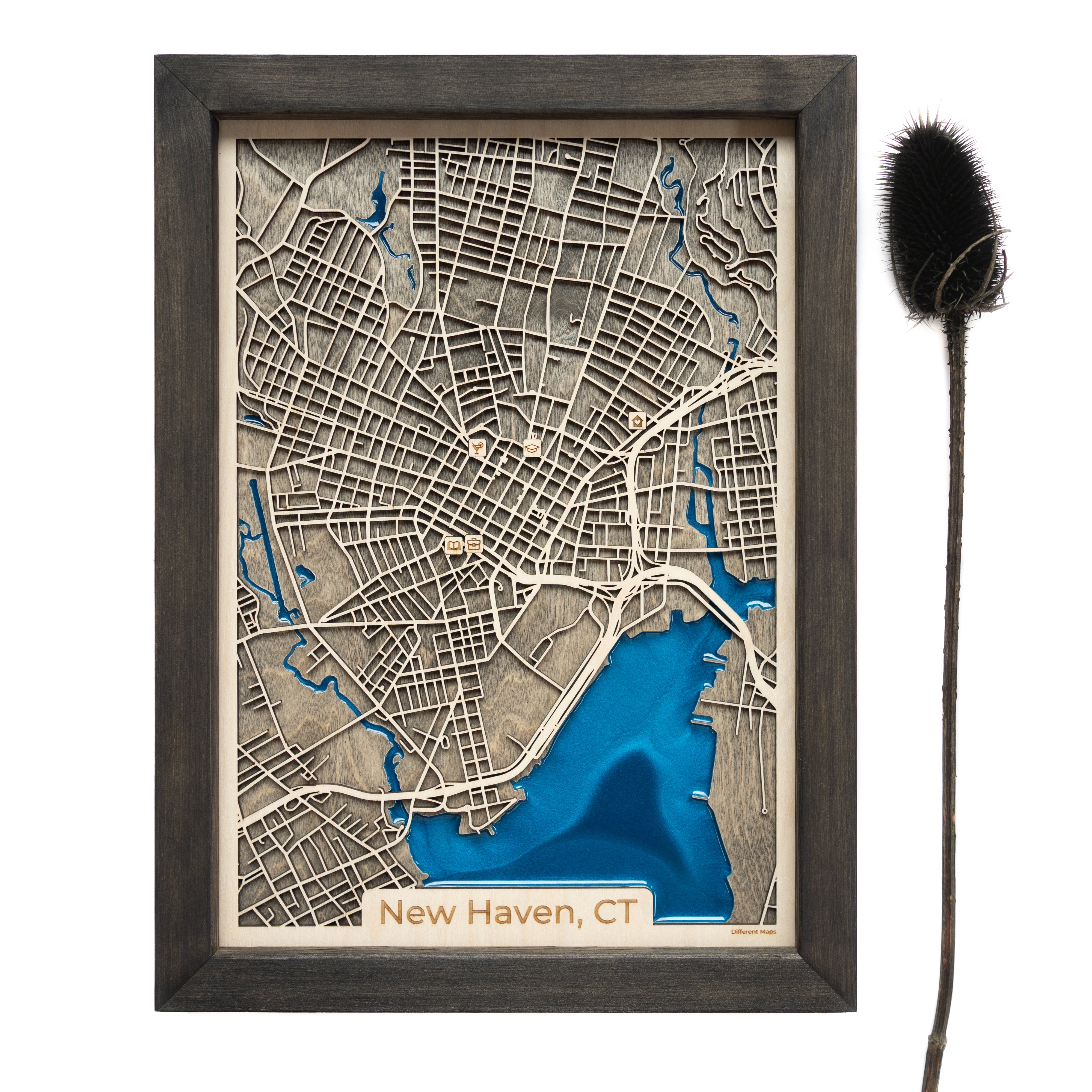New Haven Framed Map